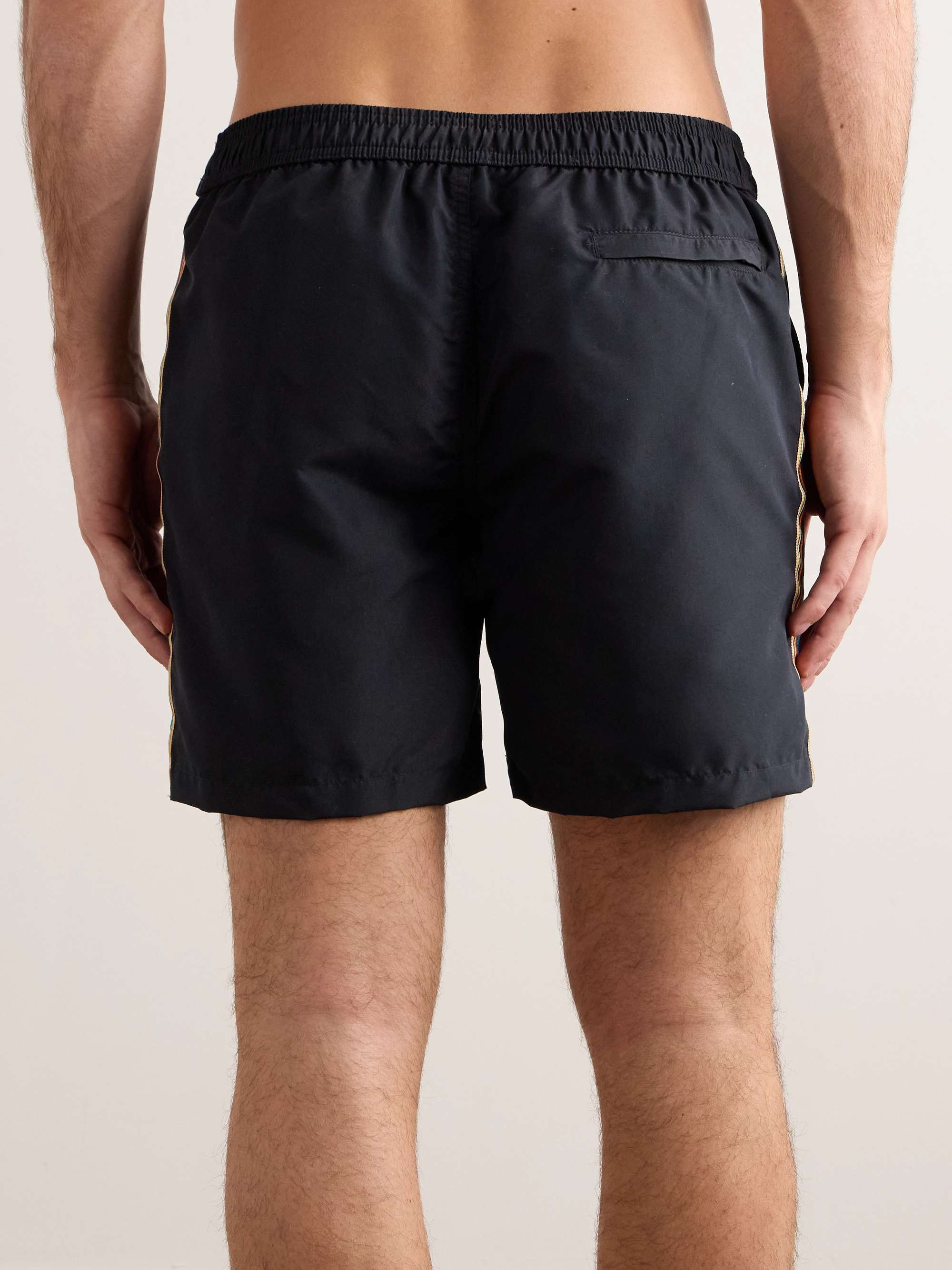 Slim-Fit Mid-Length Striped Recycled Swim Shorts view