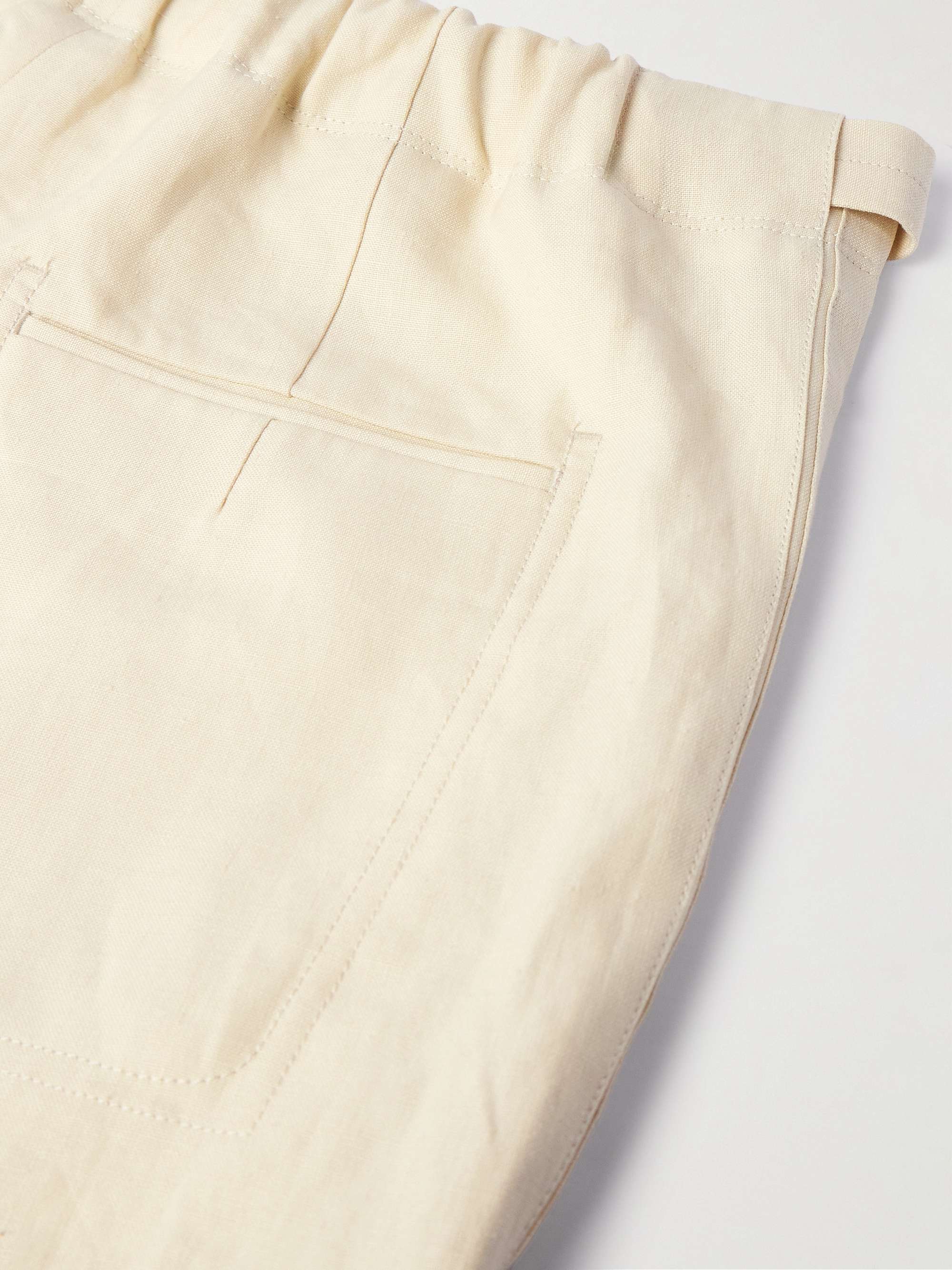 Calcare Straight-Leg Belted Oasi Linen Trousers view