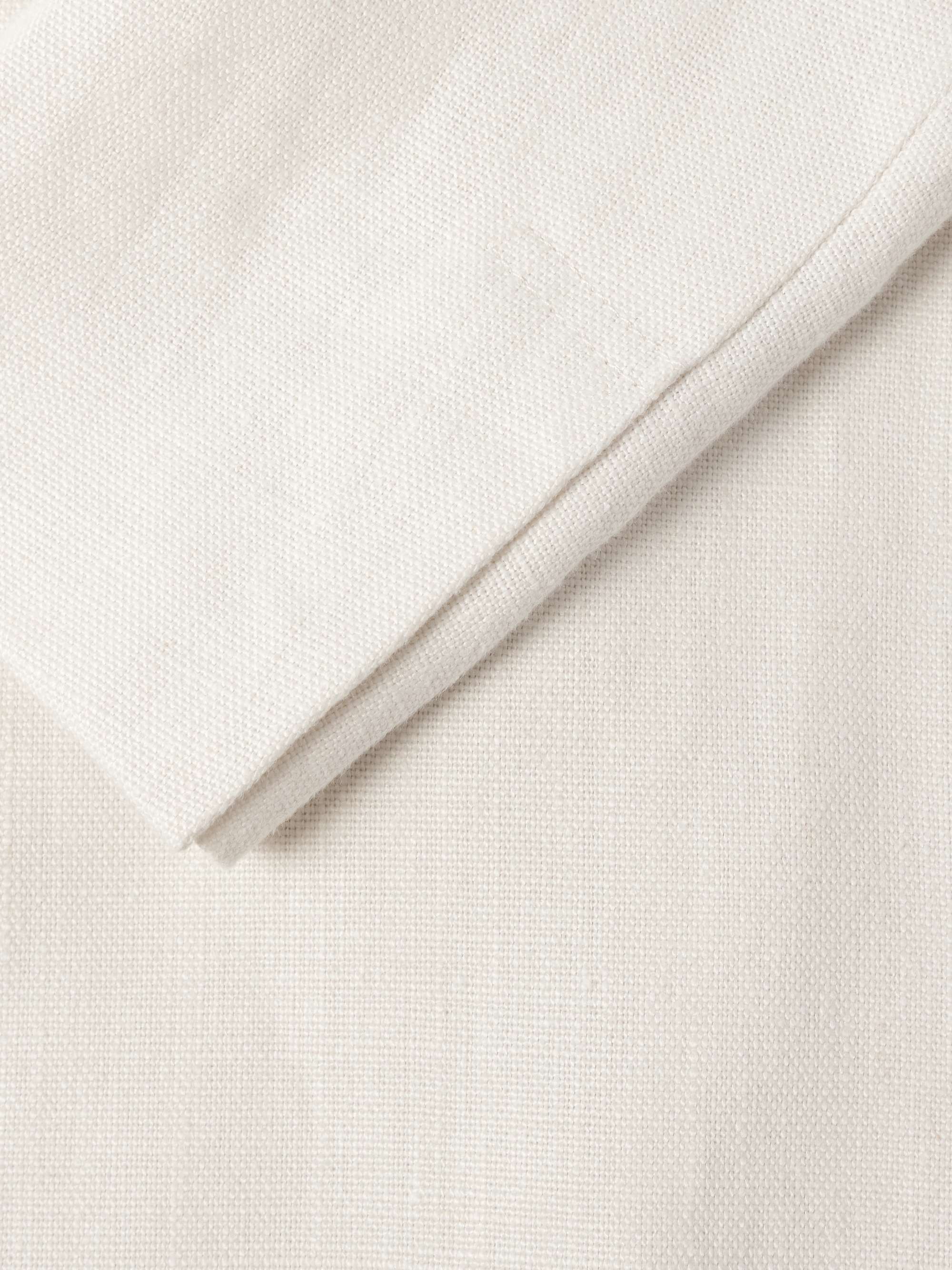 Mandarin-Collar Unstructrured Linen Blazer view