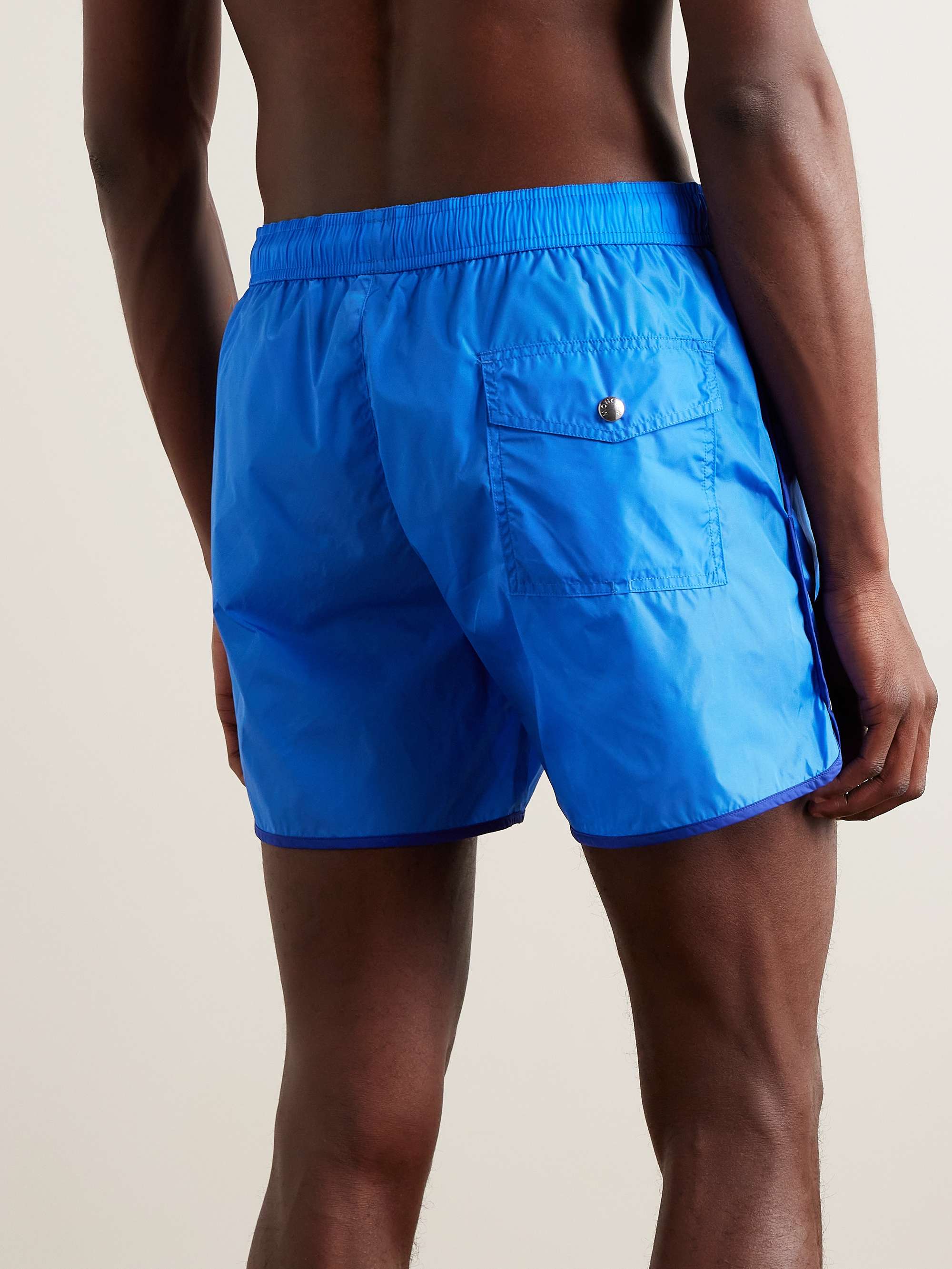 Straight-Leg Mid-Length Logo-Appliquéd Swim Shorts view