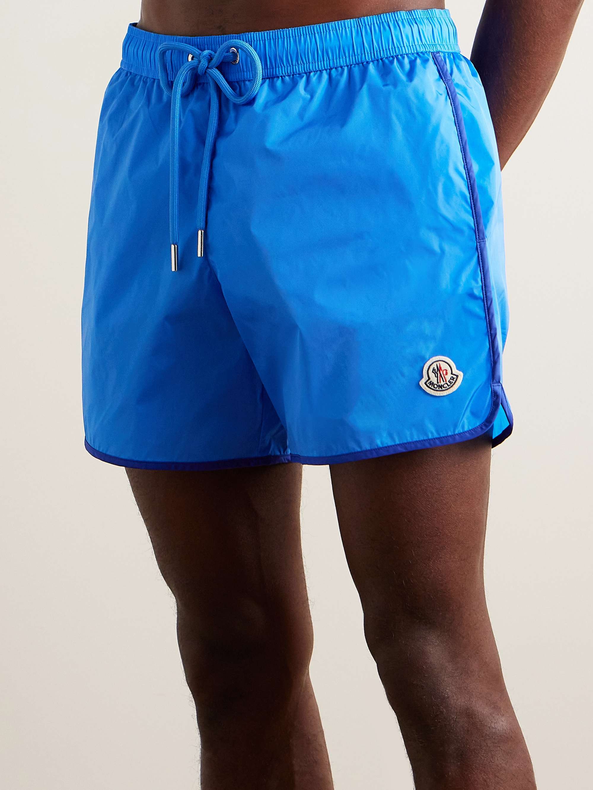 Straight-Leg Mid-Length Logo-Appliquéd Swim Shorts view