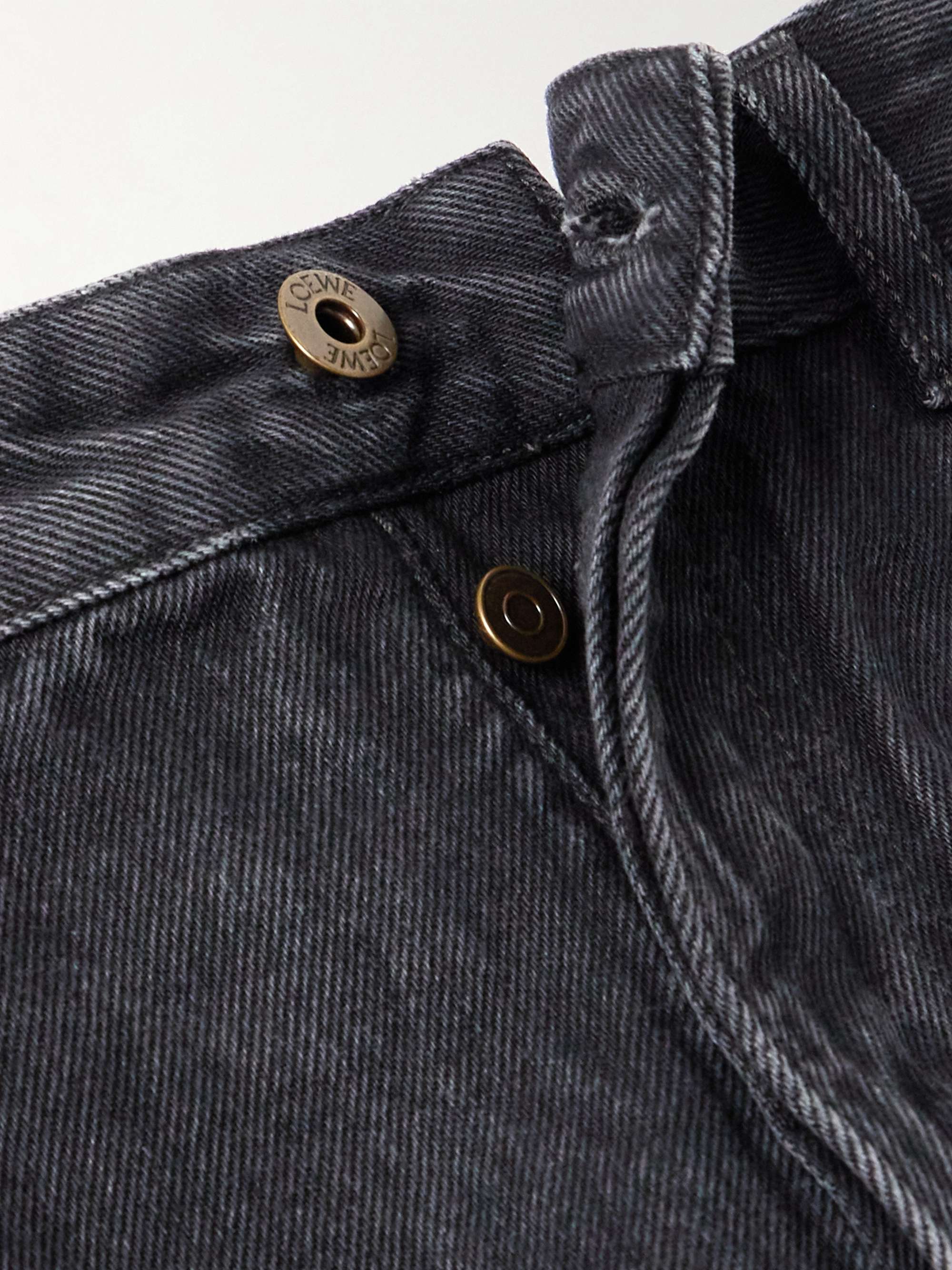 Anagram Wide-Leg Logo-Embroidered Jeans view