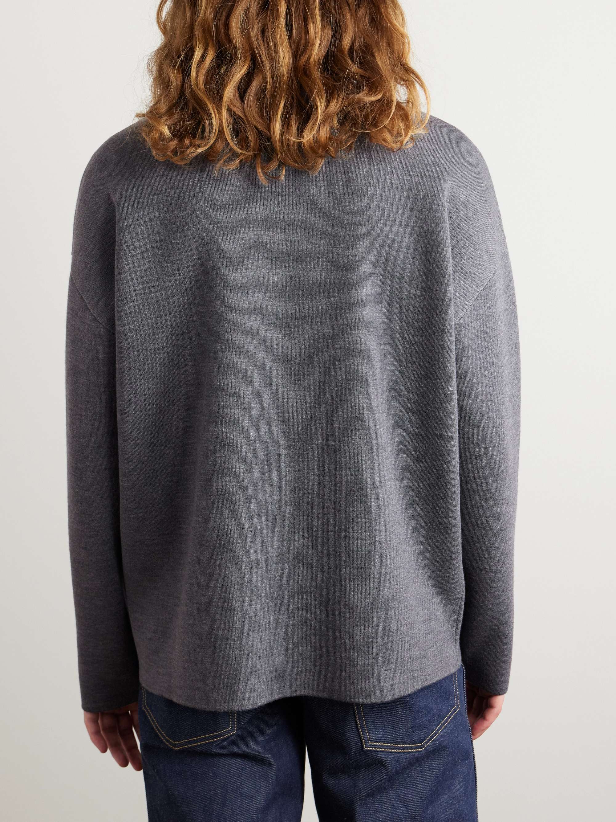 Logo-Embroidered Wool-Blend Sweater view