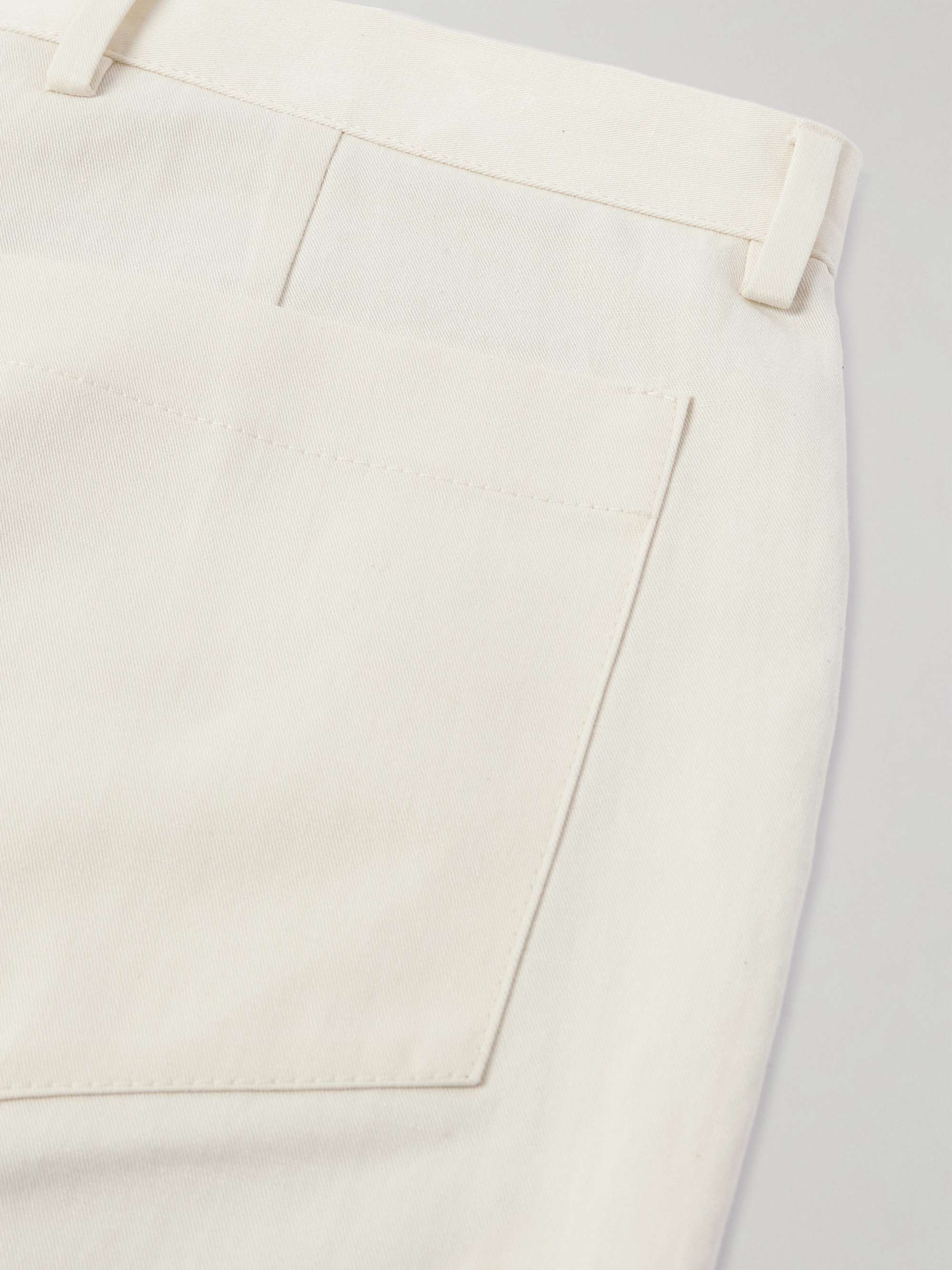 Straight-Leg Cotton and Linen-Blend Twill Trousers view