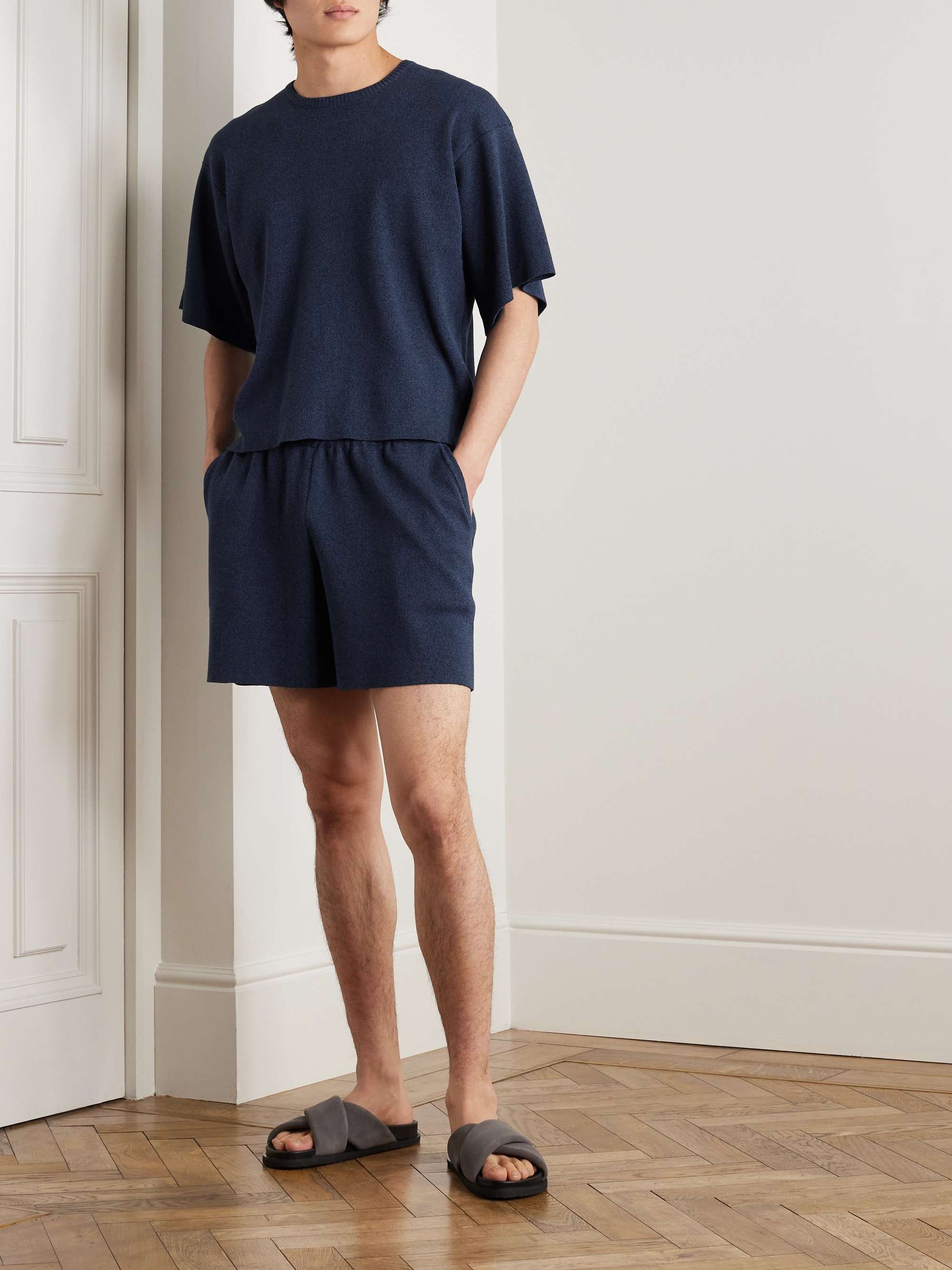Straight-Leg Cotton Drawstring Shorts view