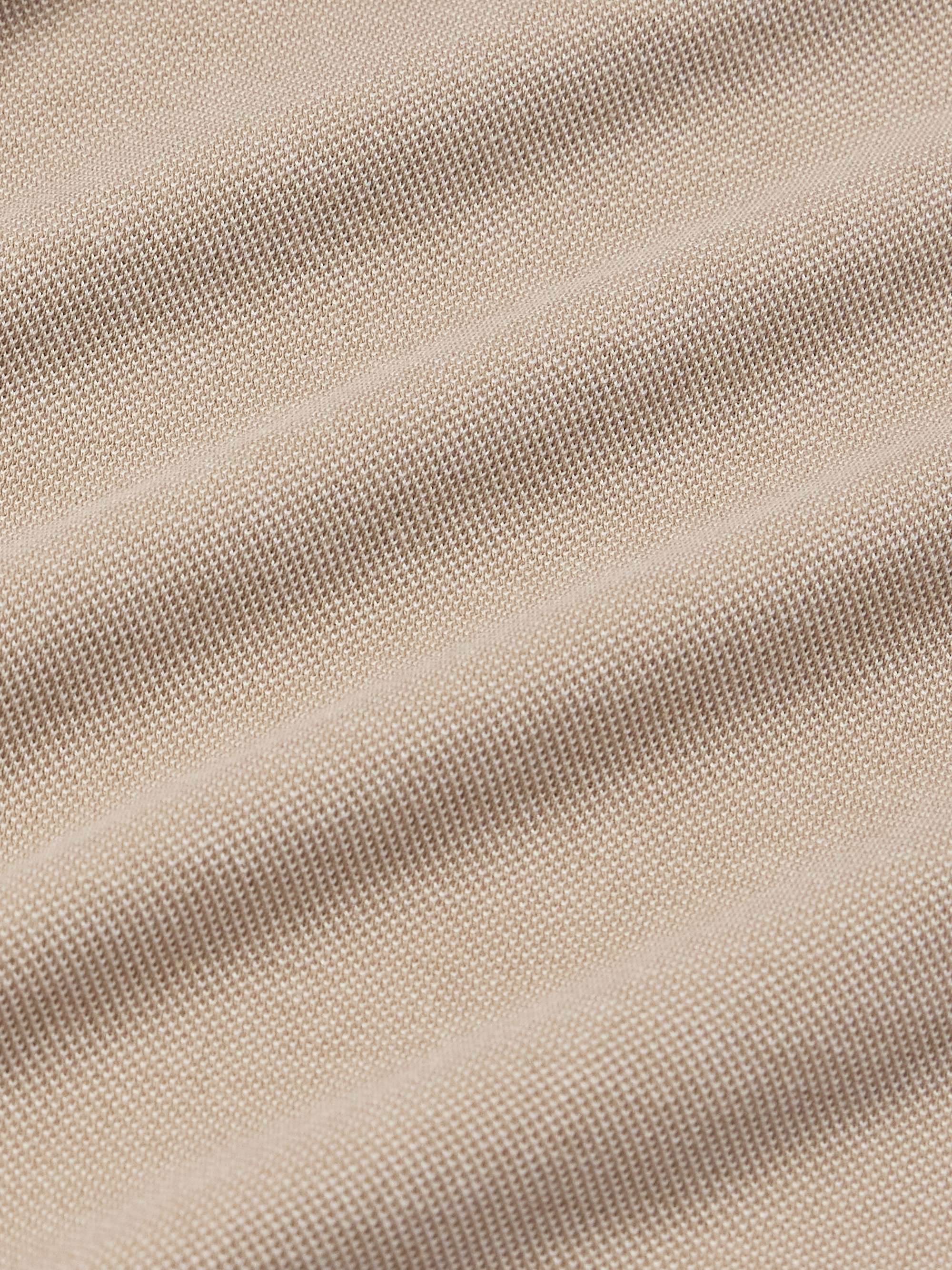 Spread-Collar Cotton and Silk-Blend Piqué Shirt view