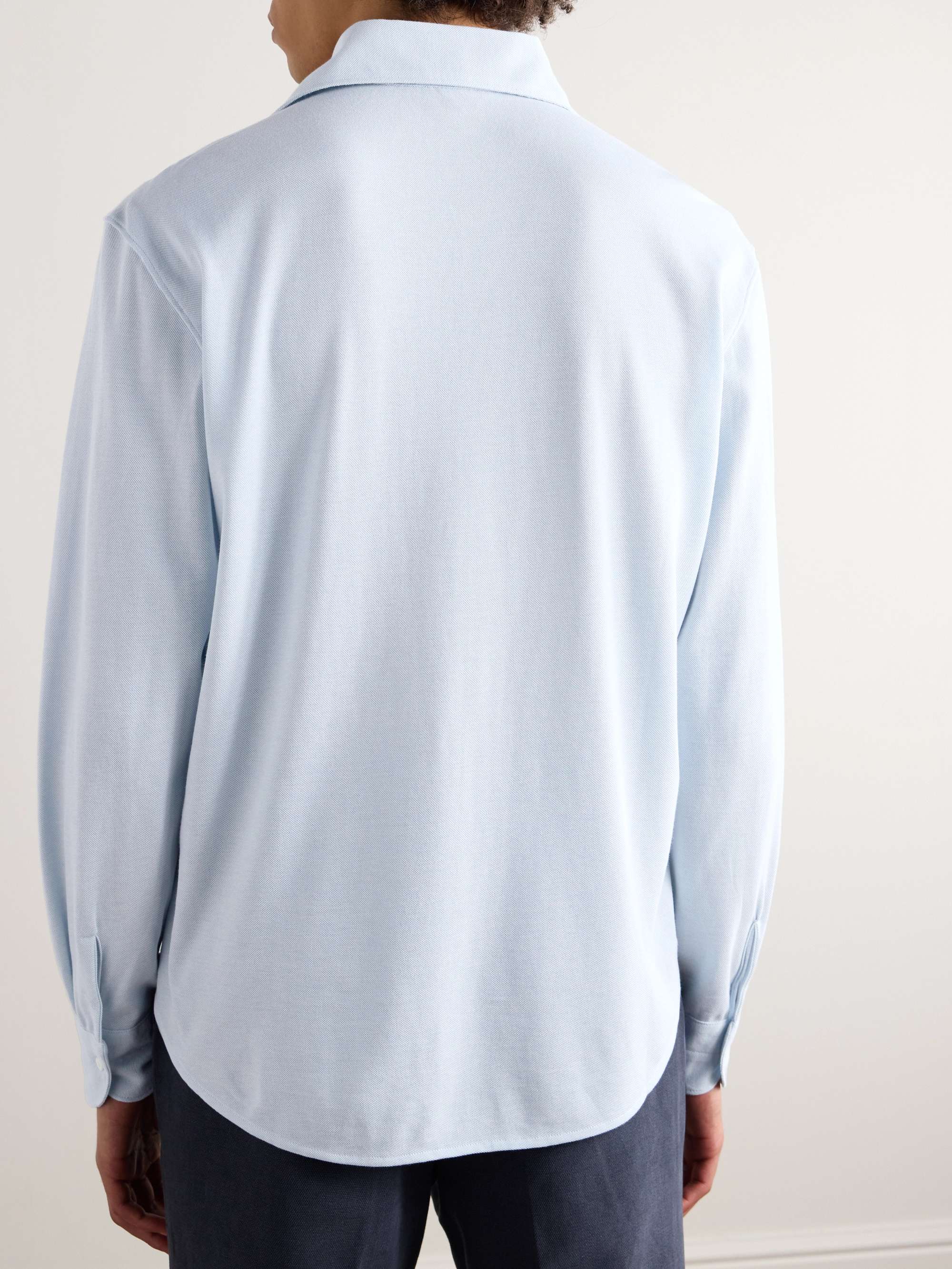 Cotton and Silk-Blend Polo Shirt view