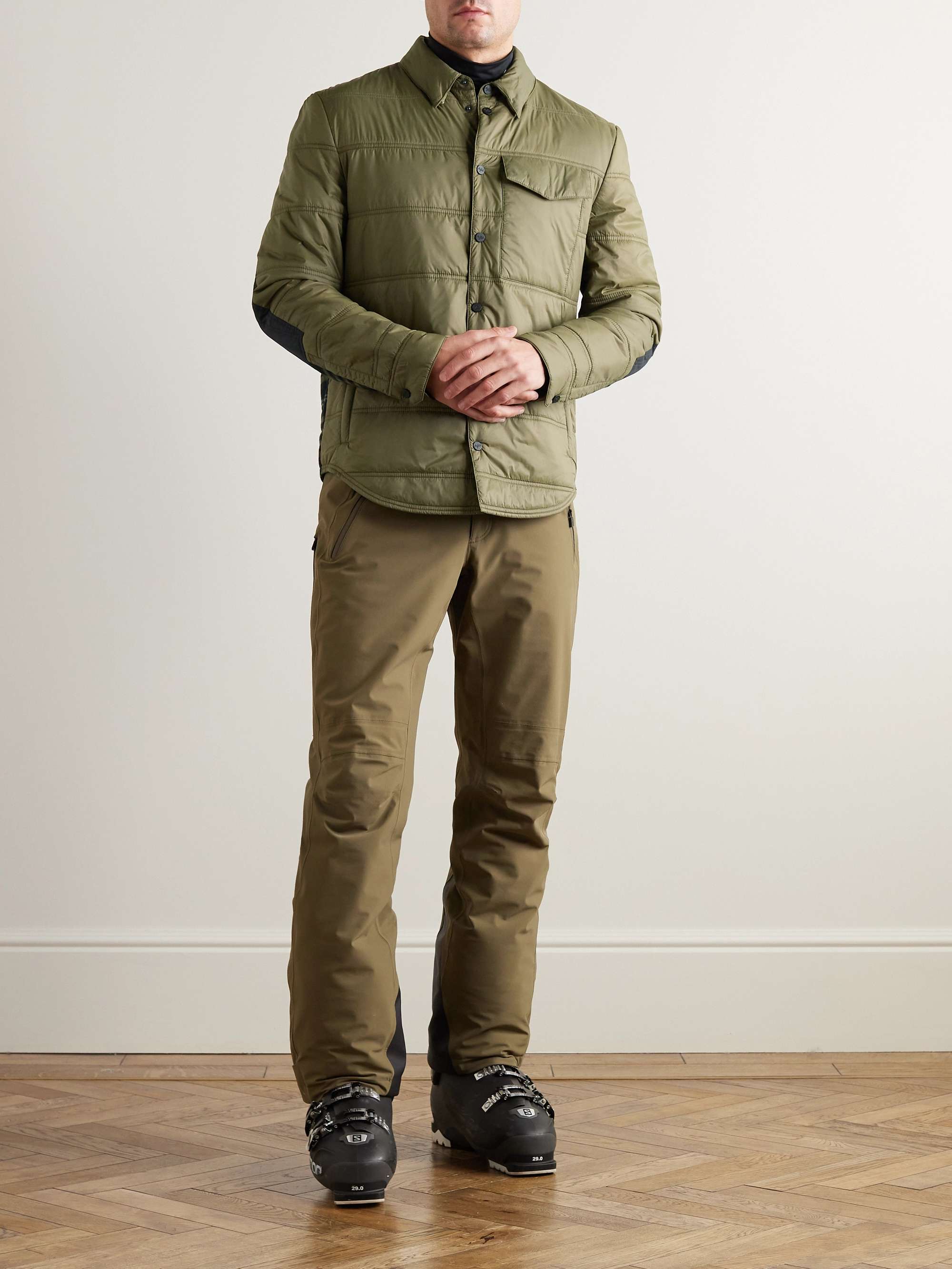 Loge Peak Padded Quilted Nylon and Checked Brushed Cotton-Flannel Ski Shirt view
