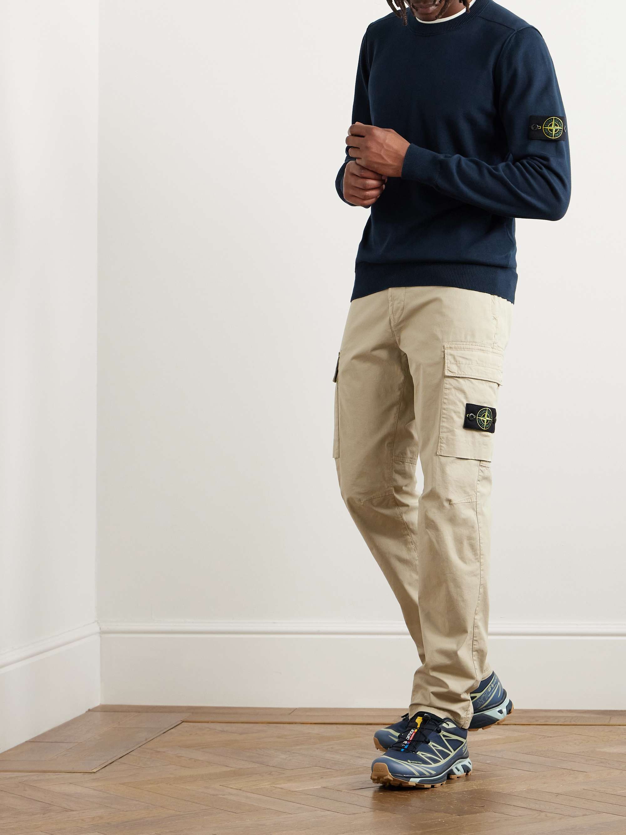 Logo-Appliquéd Knitted Cotton Sweater view