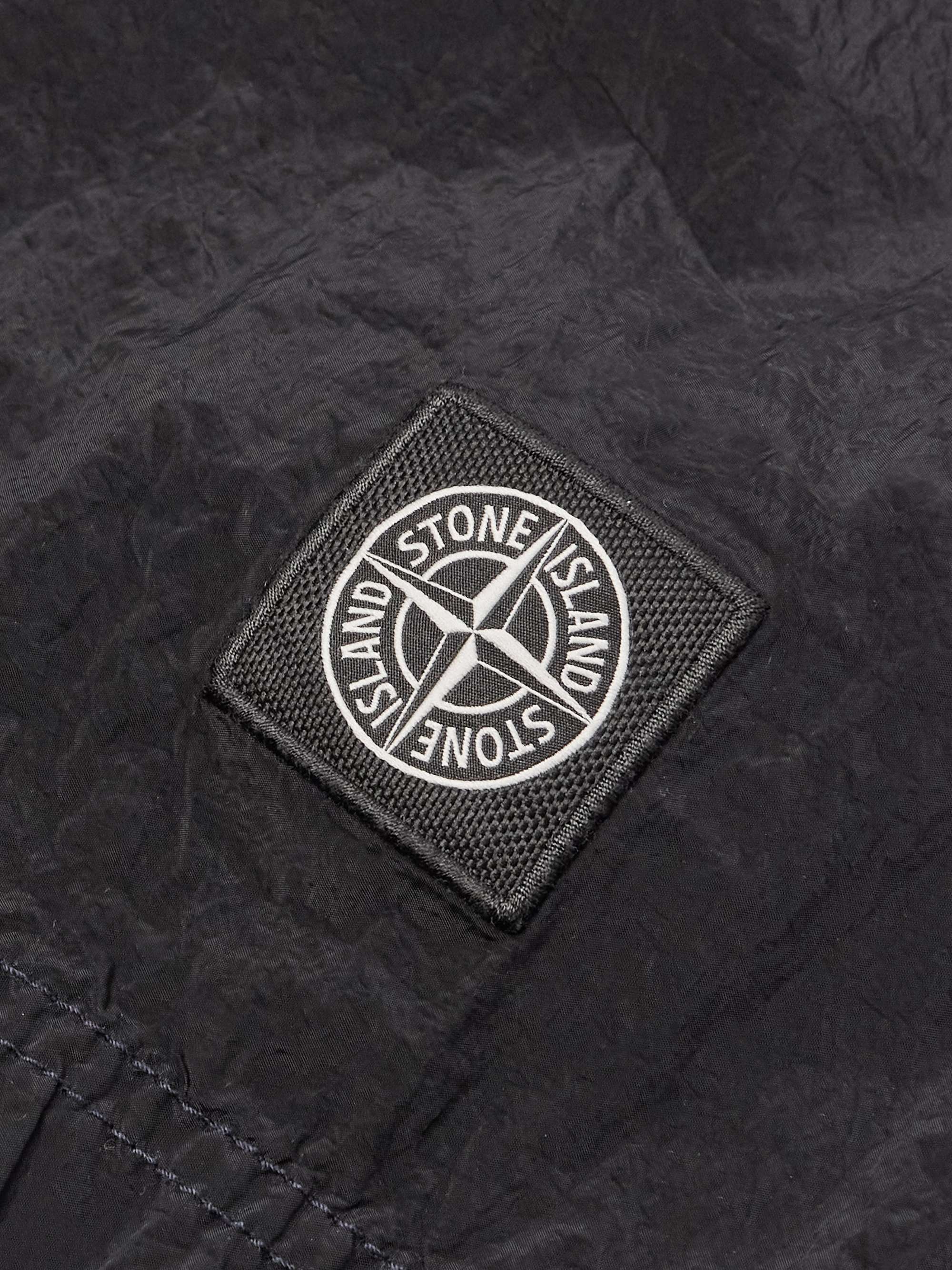 Straight-Leg Mid-Length Logo-Appliquéd Nylon Metal Swim Shorts view