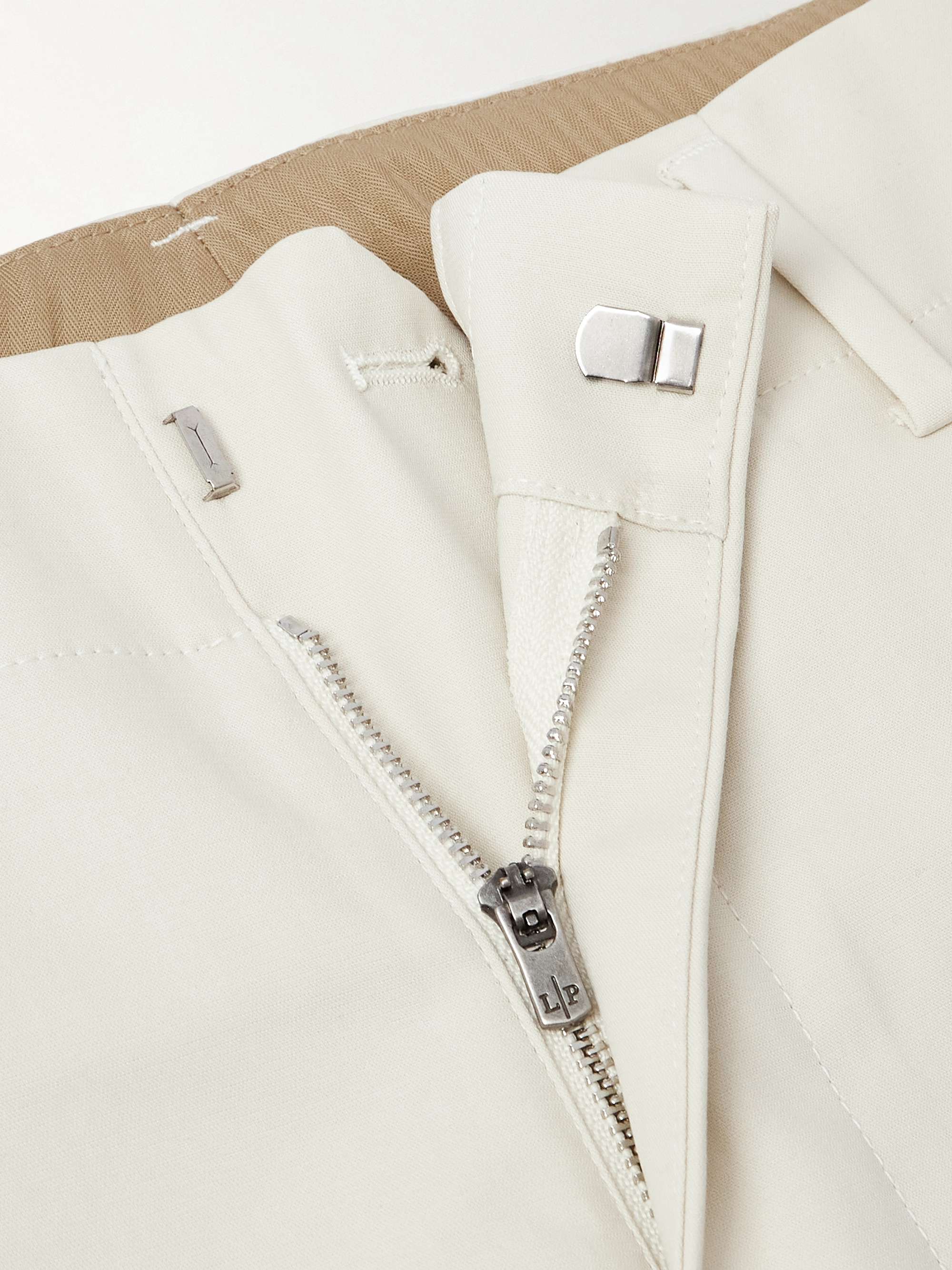 Gosen Straight-Leg Pleated Cotton-Blend Trousers view