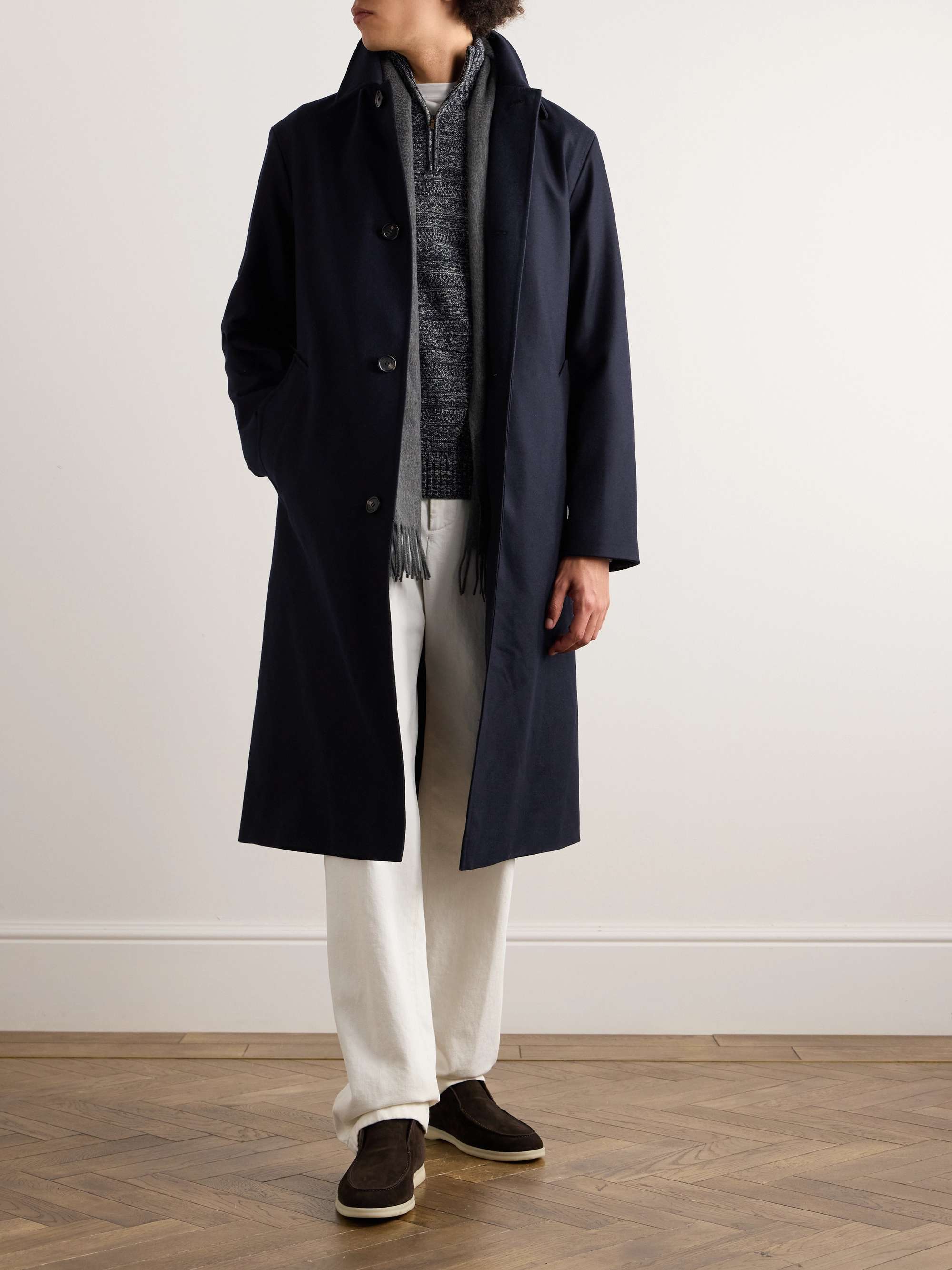 Reversible Virgin Wool, Cashmere-Blend and Denim Coat view