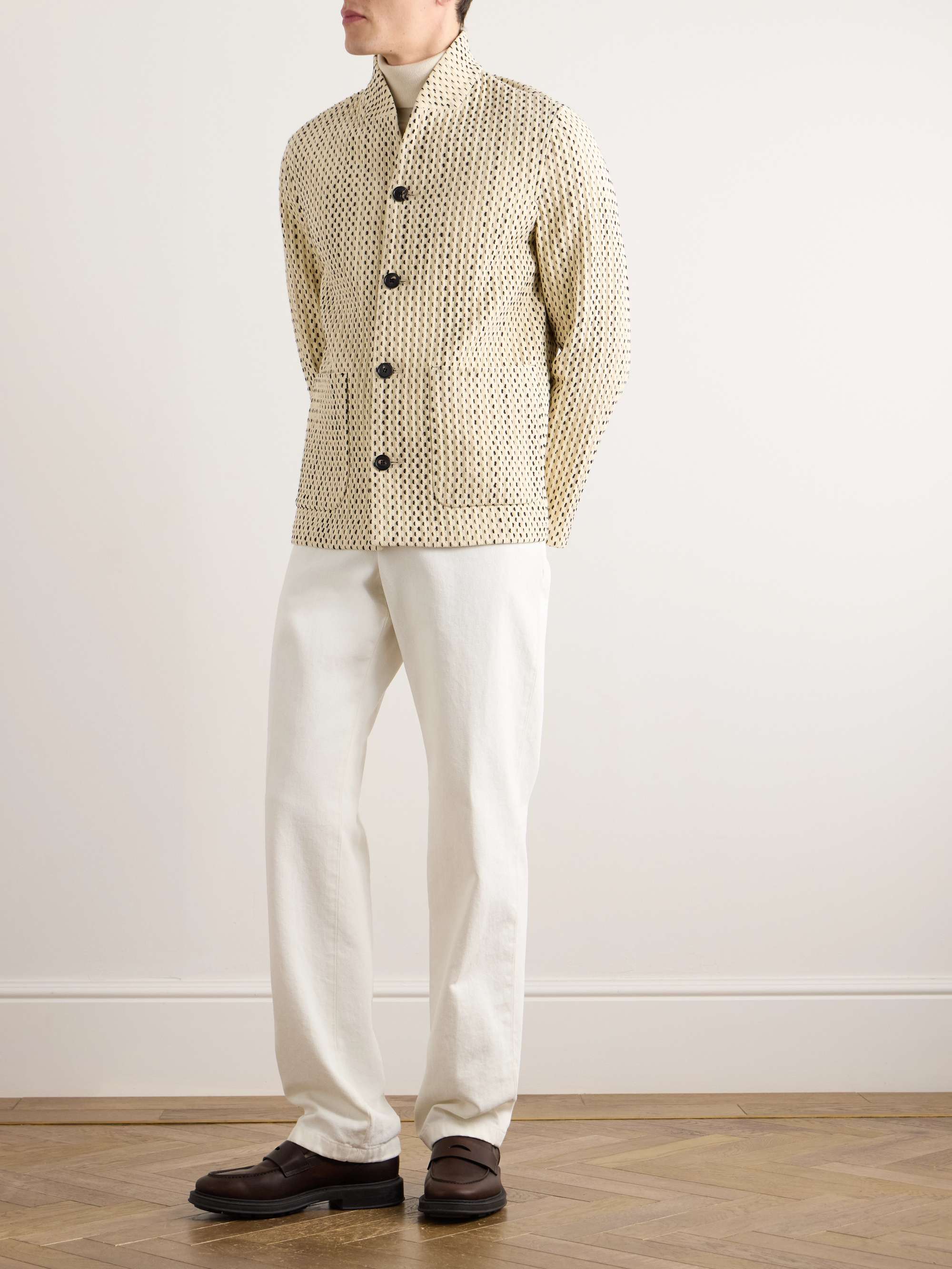 Joren Textured-Knit Cotton-Blend Jacket view