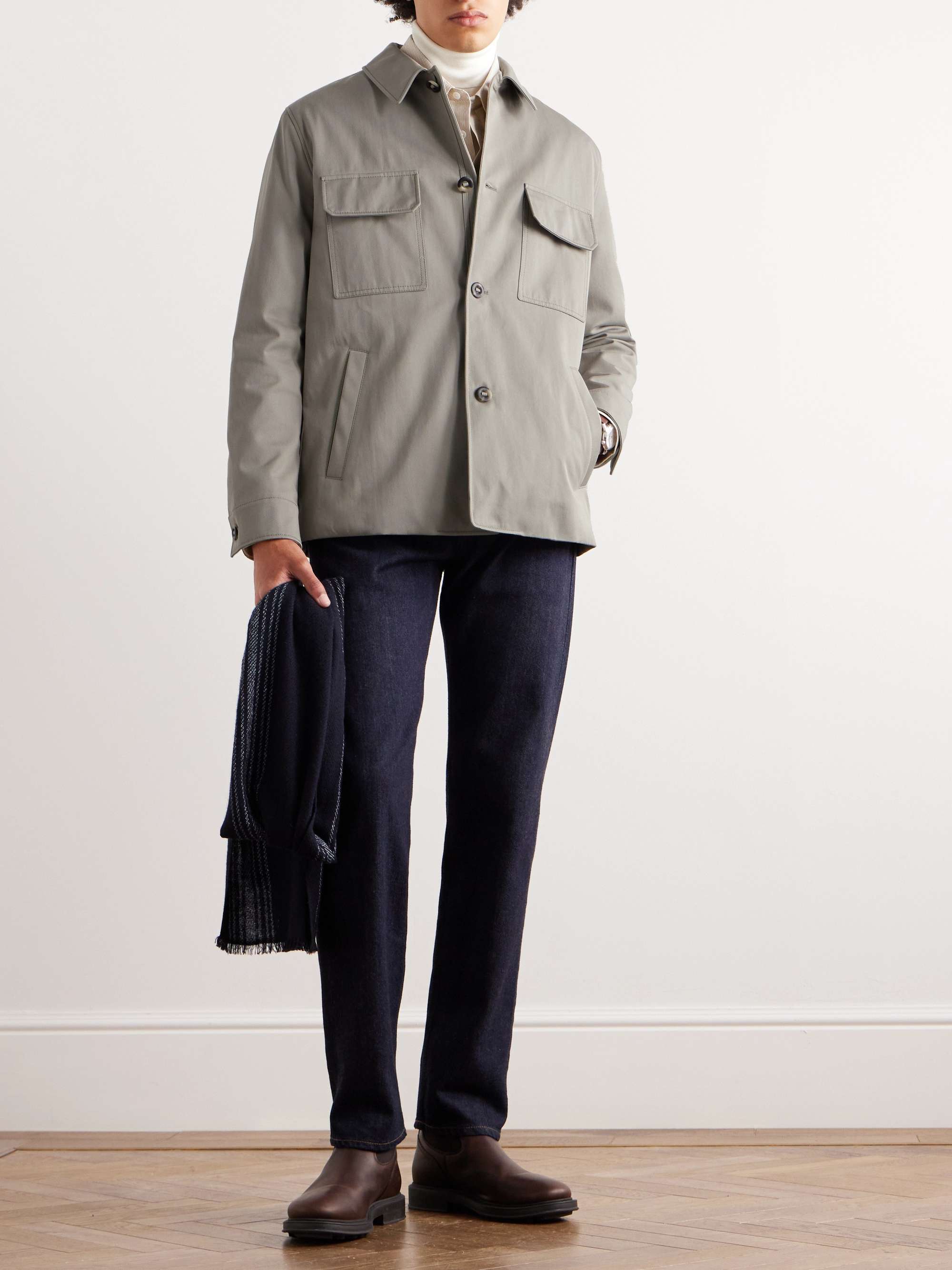 Cotton and Linen-Blend Twill Shirt Jacket view