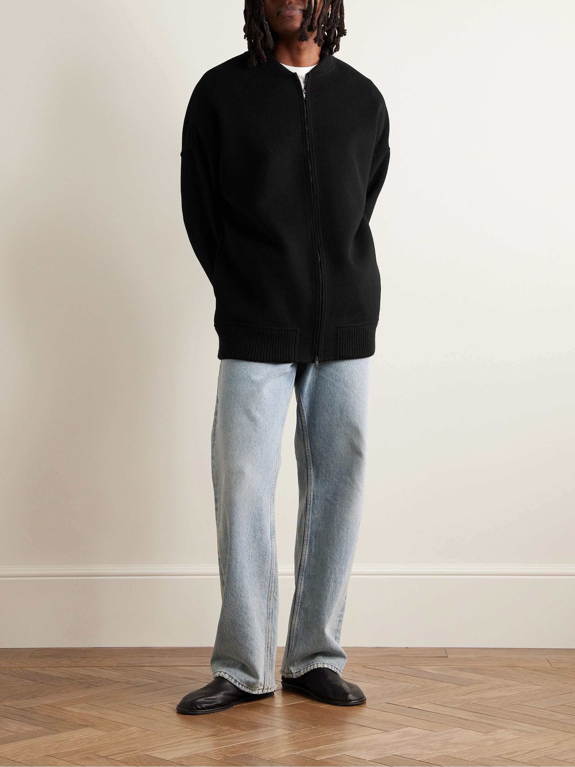 Daxton Cashmere-Felt Bomber Jacket view