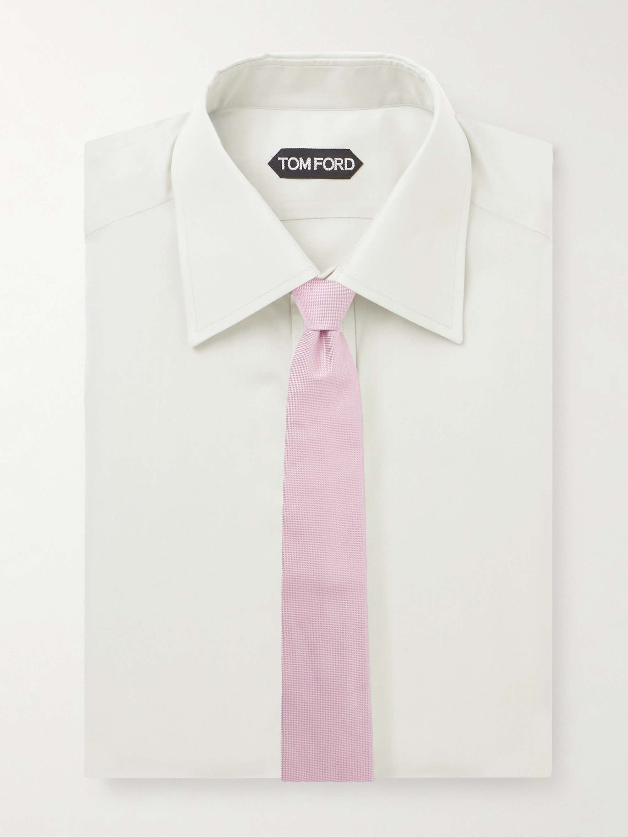 Cutaway-Collar Lyocell-Blend Poplin Shirt view