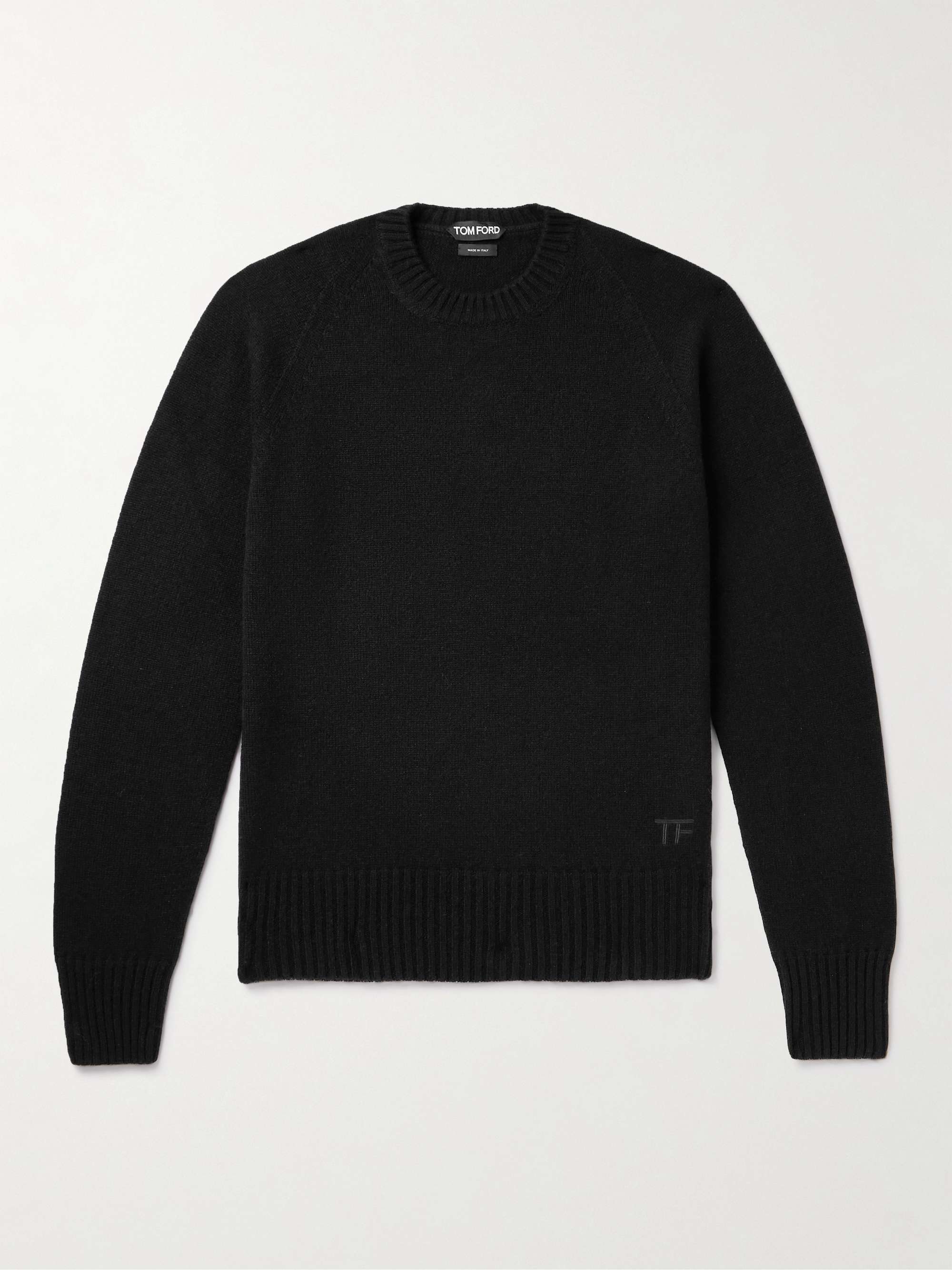 Logo-Embroidered Knitted Cashmere Sweater view