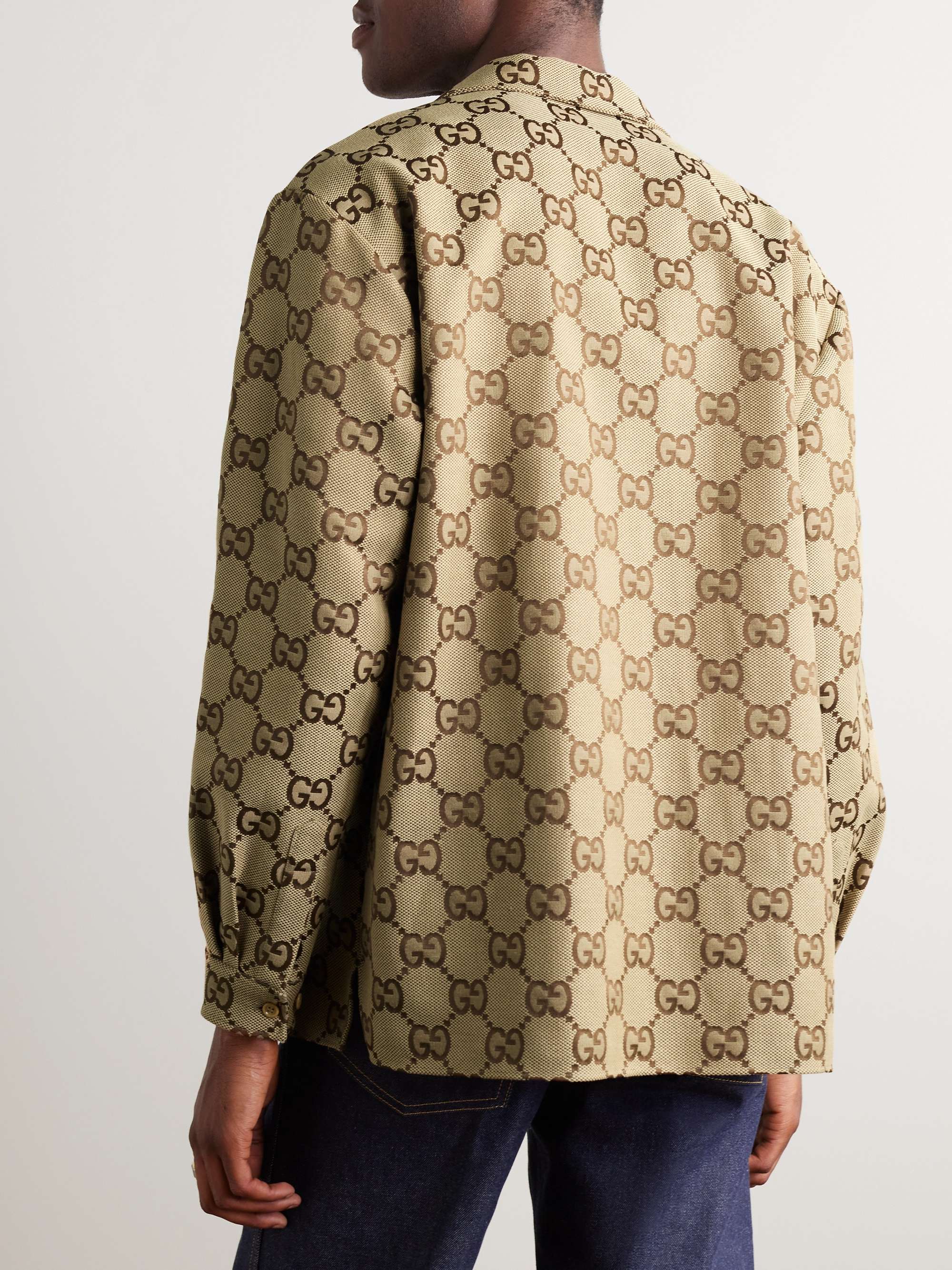 Logo-Jacquard Cotton-Blend Overshirt view