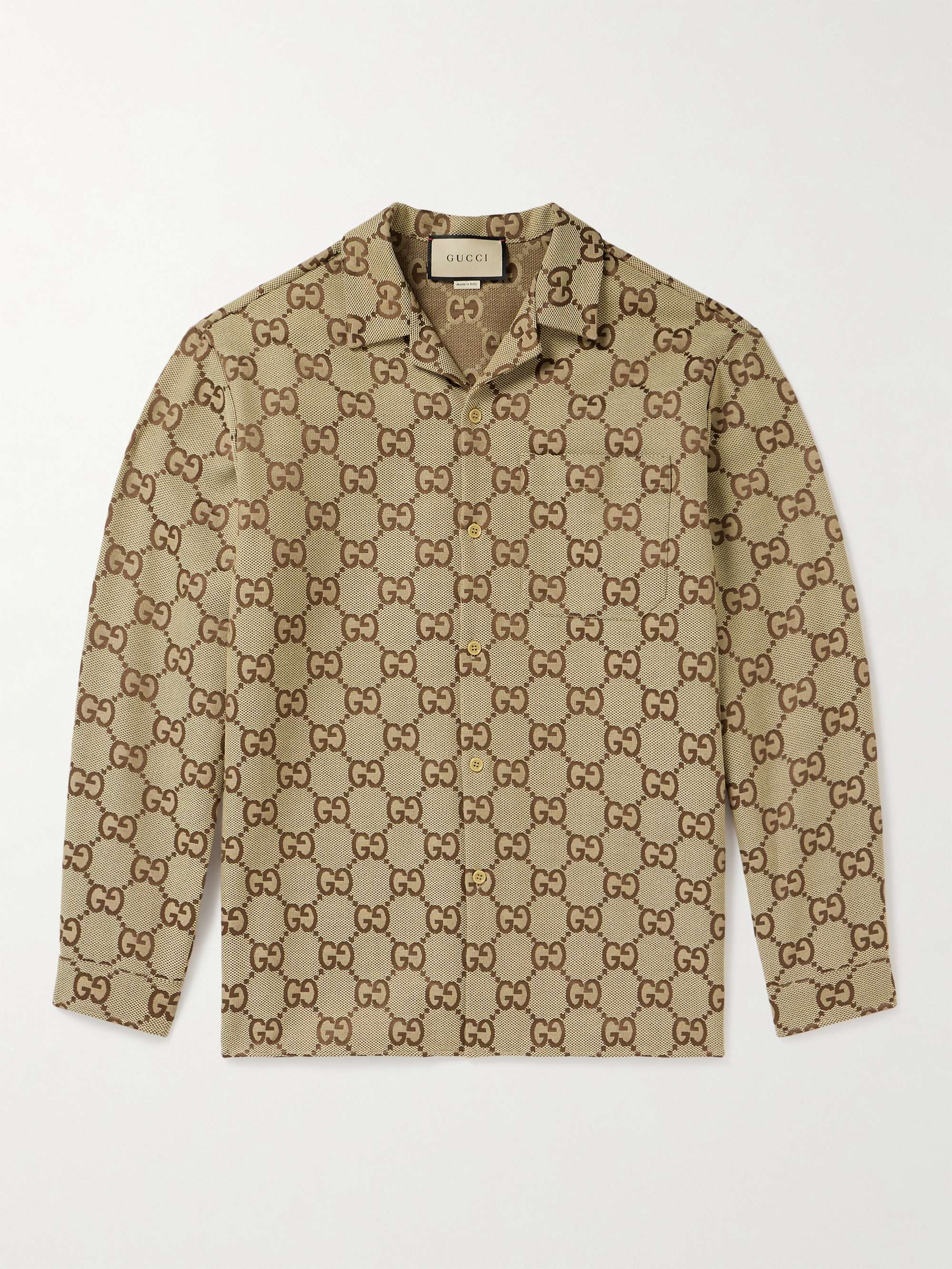 Logo-Jacquard Cotton-Blend Overshirt view
