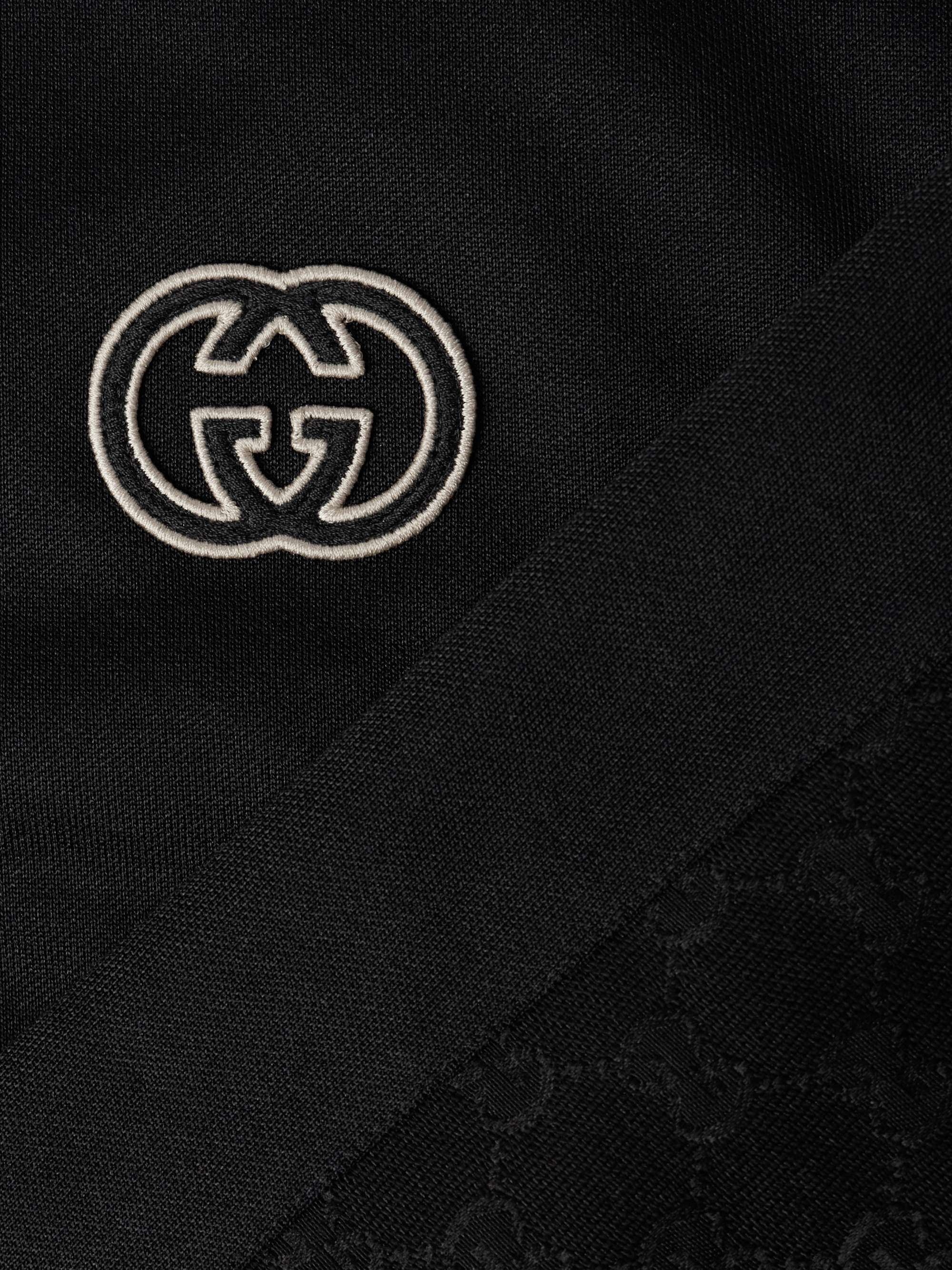 Logo-Embroidered Monogrammed Tech-Jersey Half-Zip Sweatshirt view