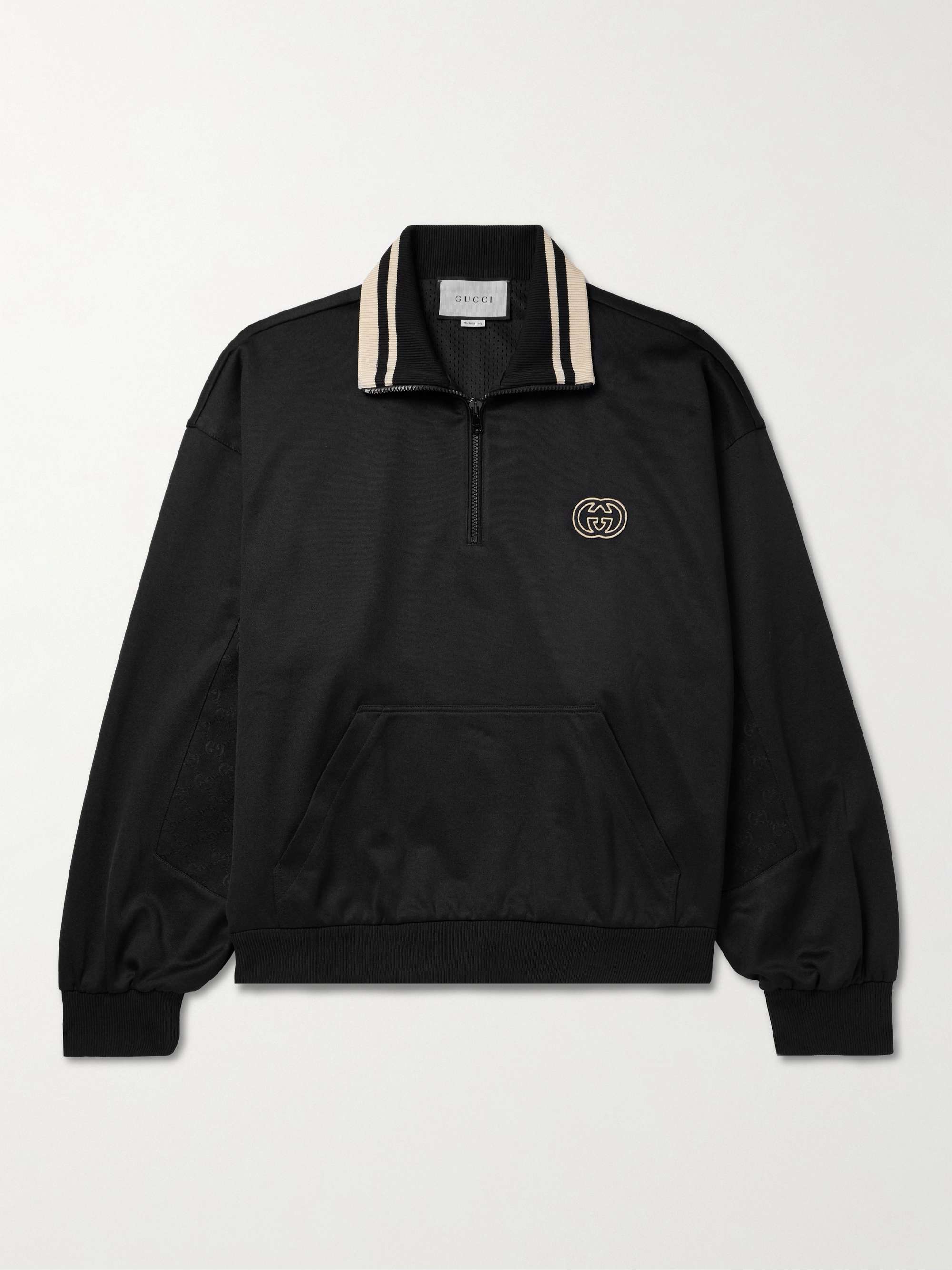 Logo-Embroidered Monogrammed Tech-Jersey Half-Zip Sweatshirt view