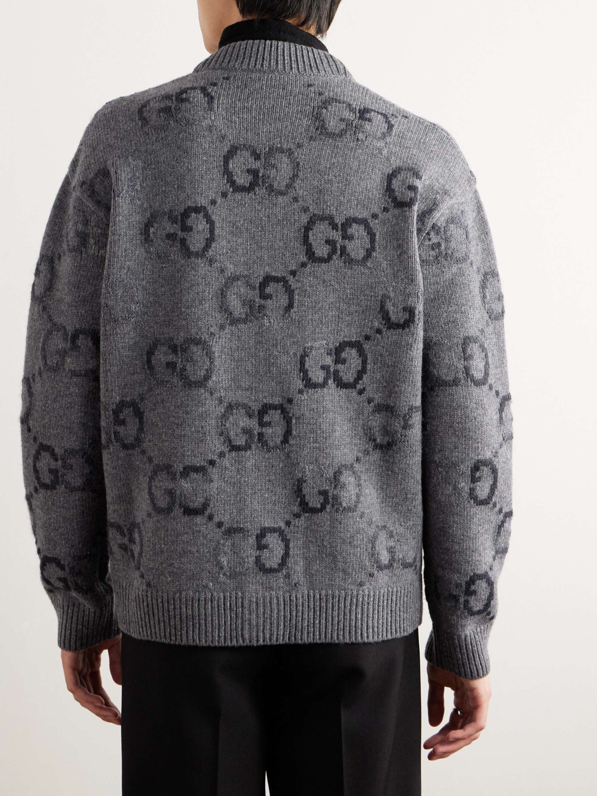 Logo-Jacquard Wool-Blend Cardigan view