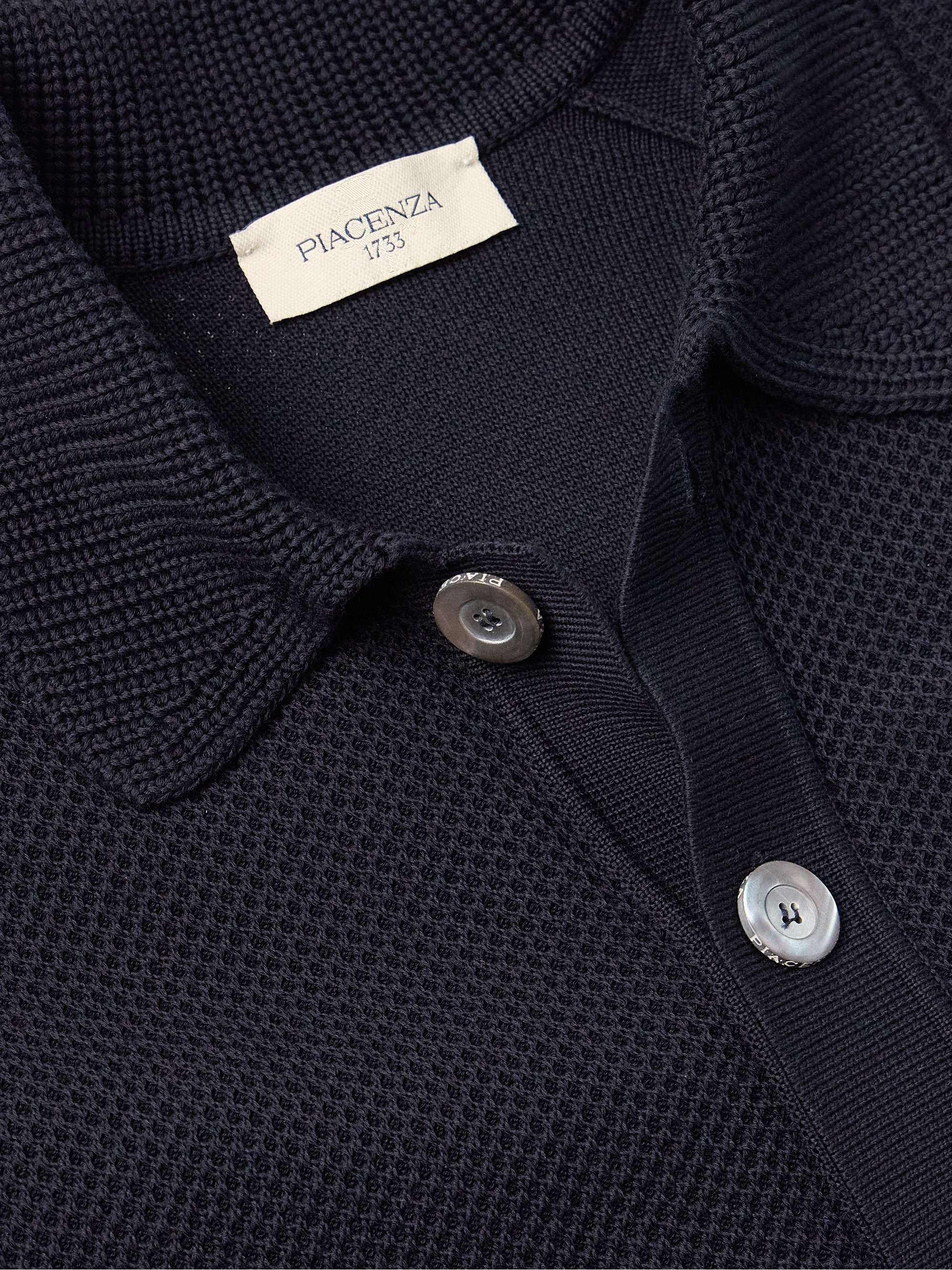 Honeycomb-Knit Cotton Overshirt view