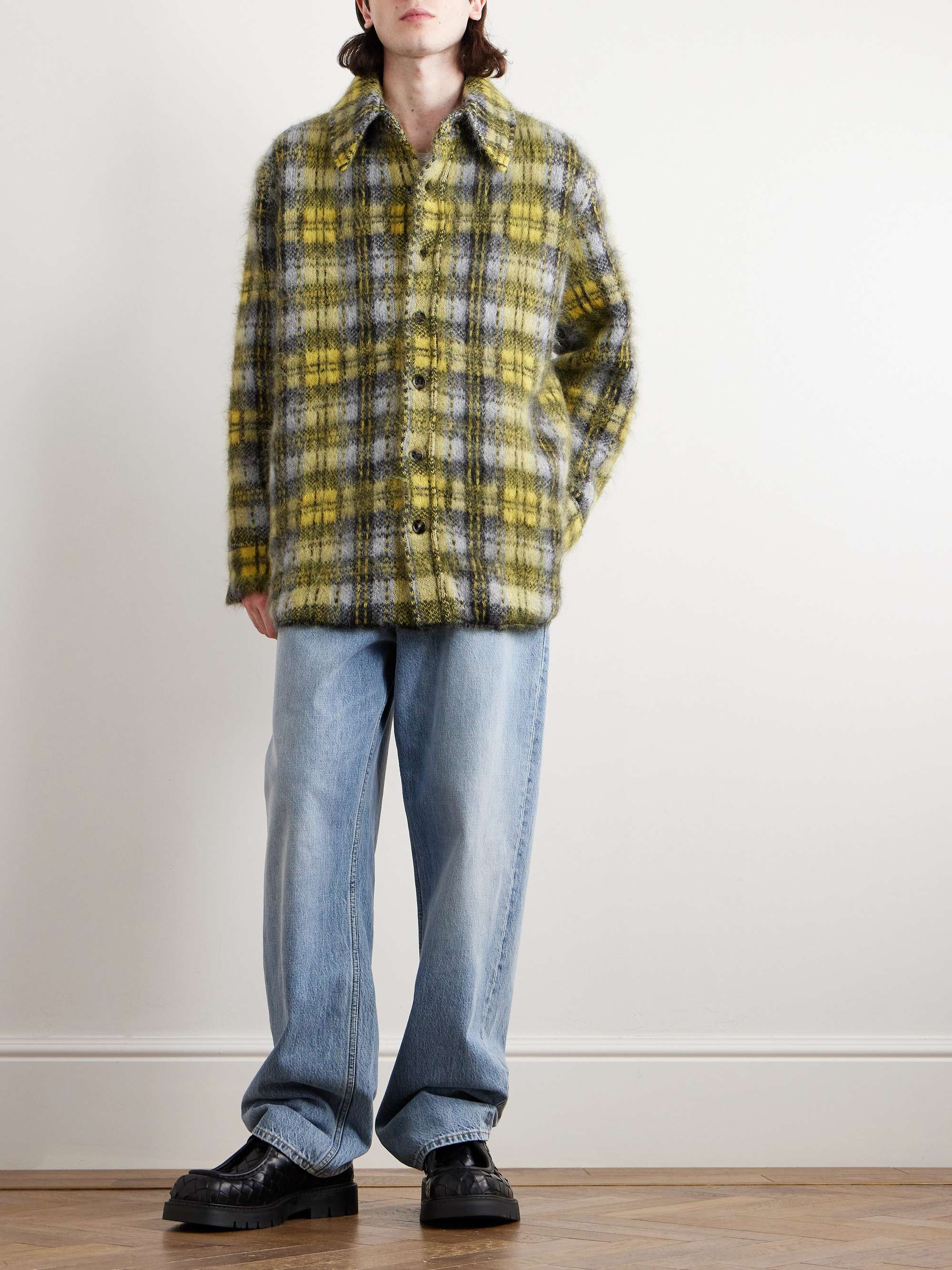 Oversized Checked Mohair-Blend Jacket view