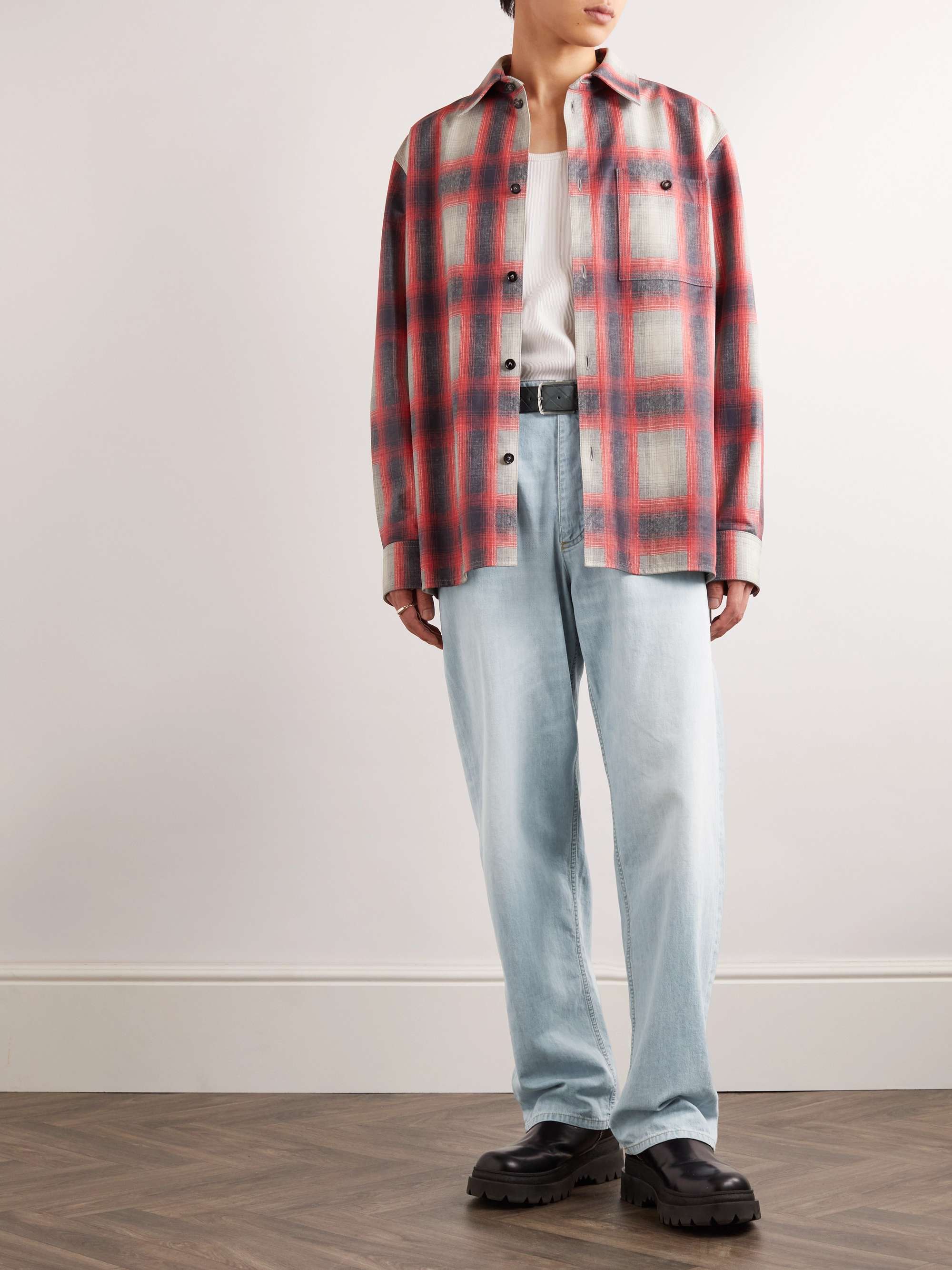 Straight-Leg Bleached Jeans view