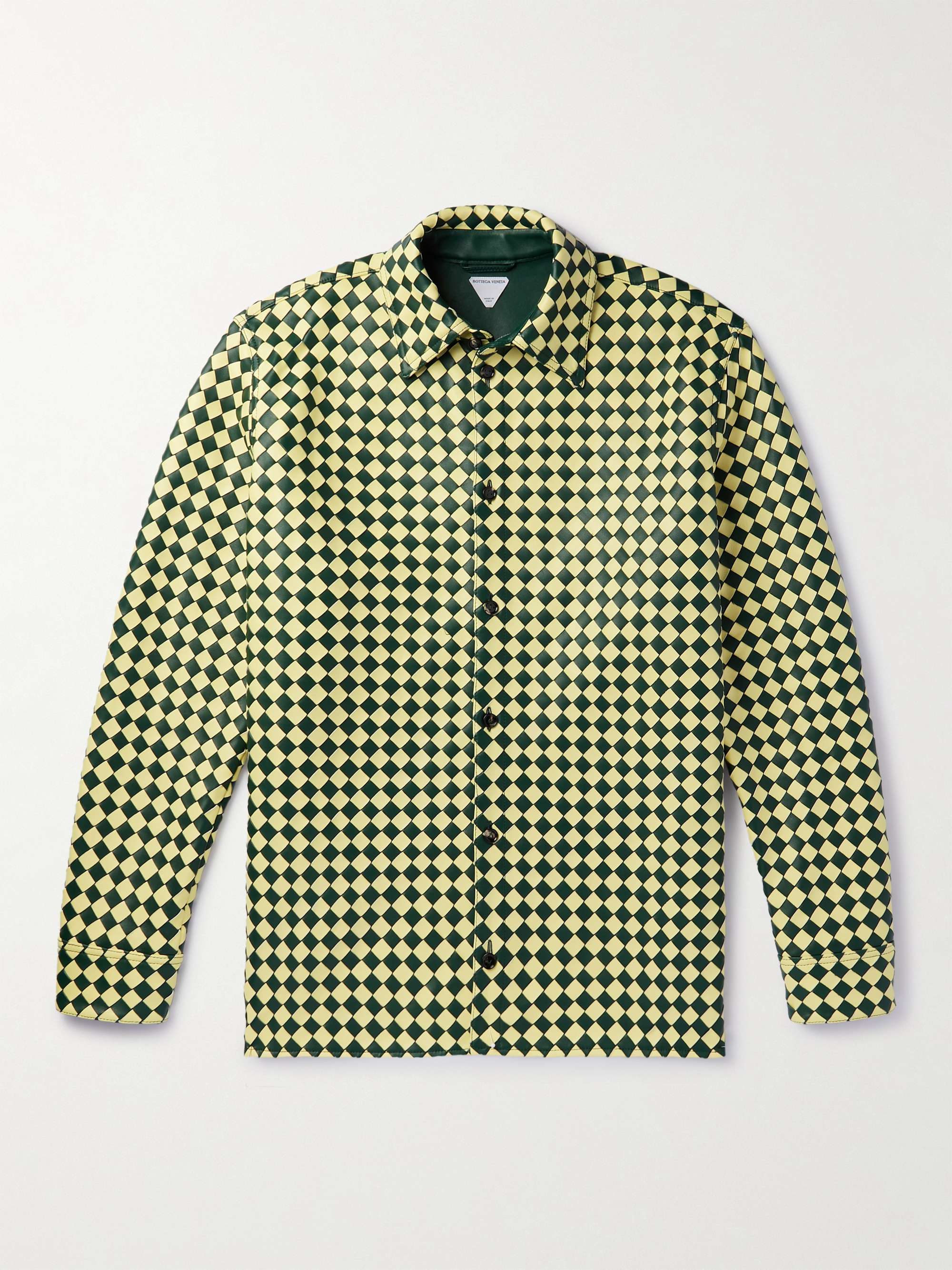 Two-Tone Intrecciato Leather Shirt view