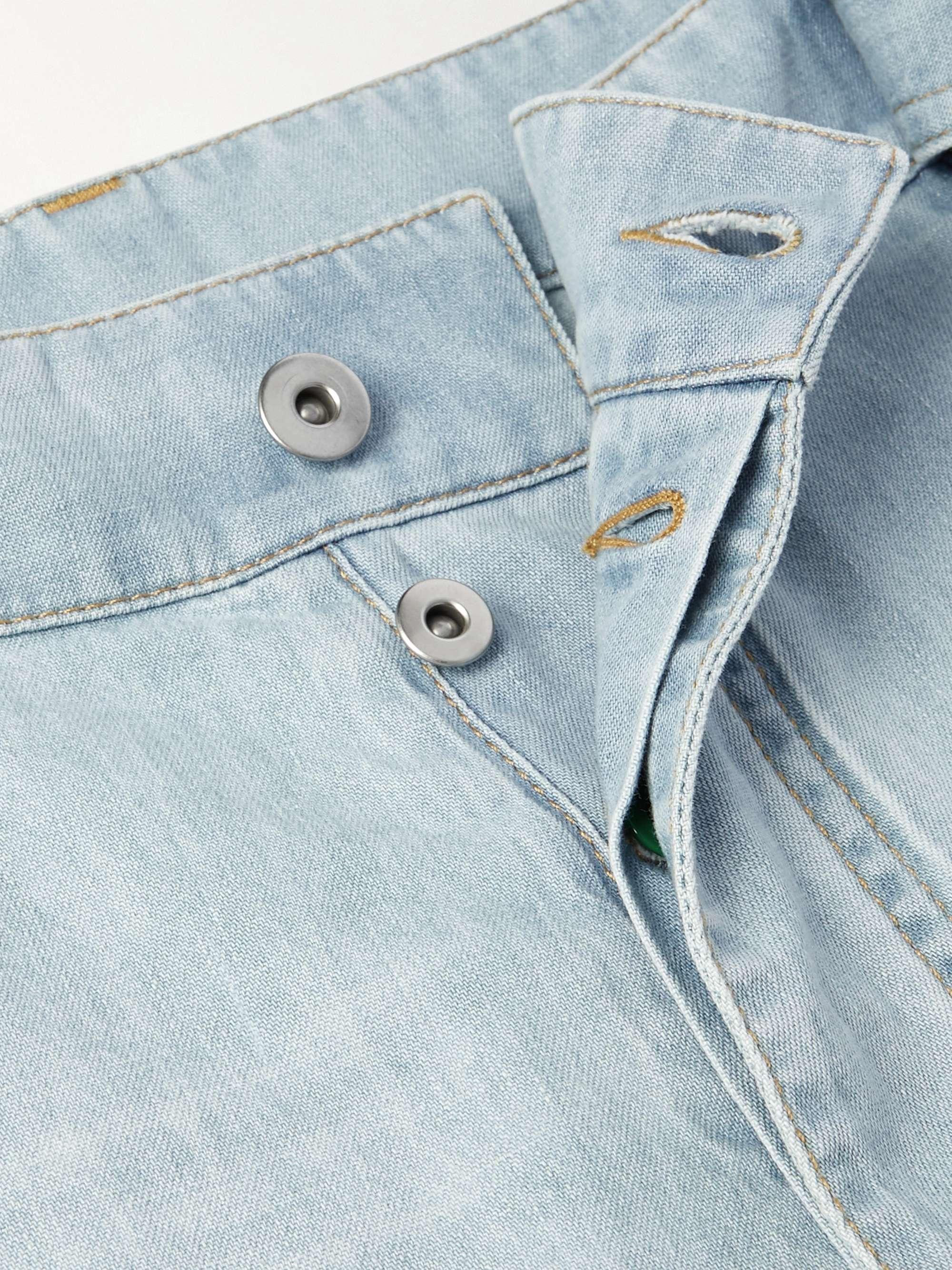 Straight-Leg Belted Denim Shorts view