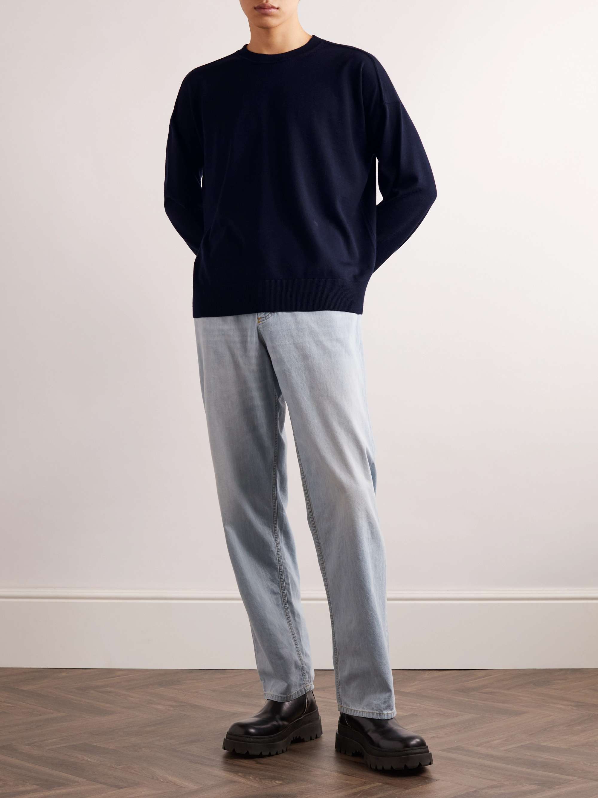 Logo-Embroidered Wool Sweater view