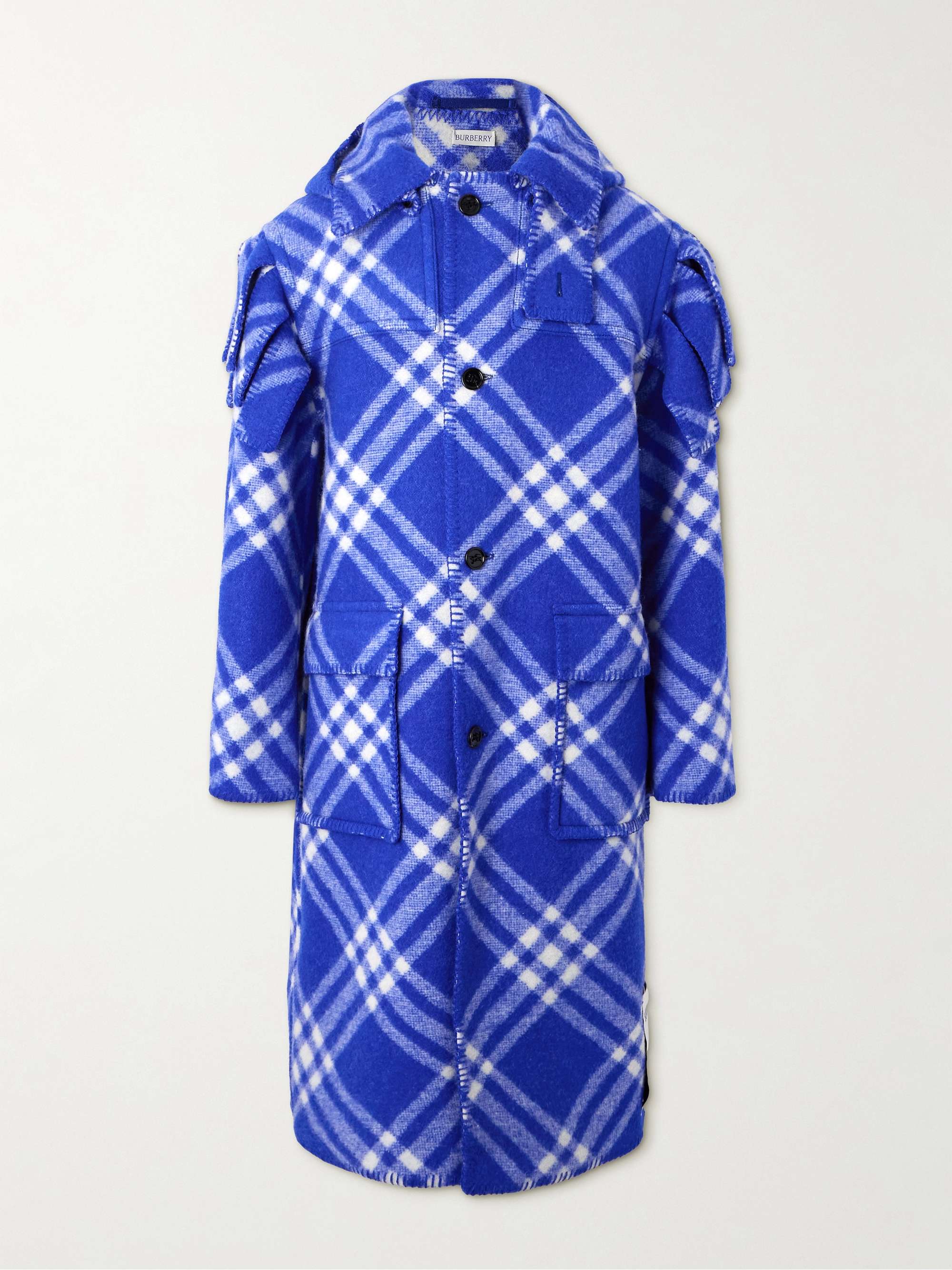 Checked Wool Hooded Coat view