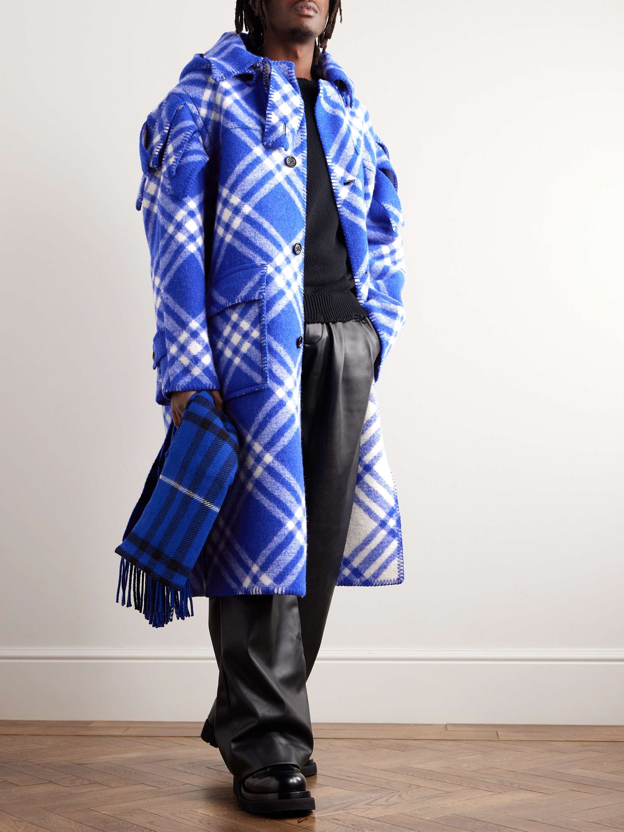 Checked Wool Hooded Coat view