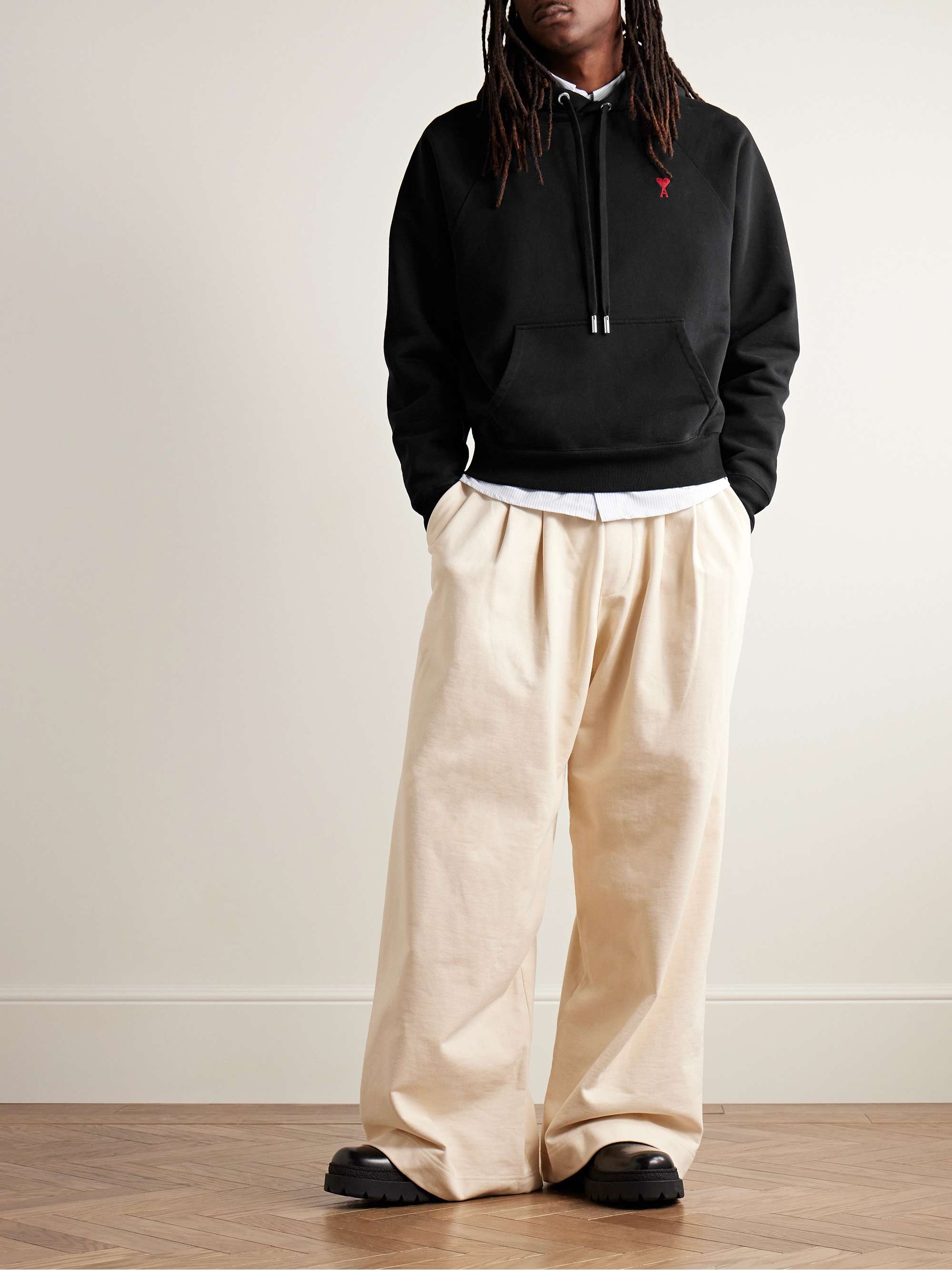 Logo-Embroidered Organic Cotton-Blend Jersey Hoodie view