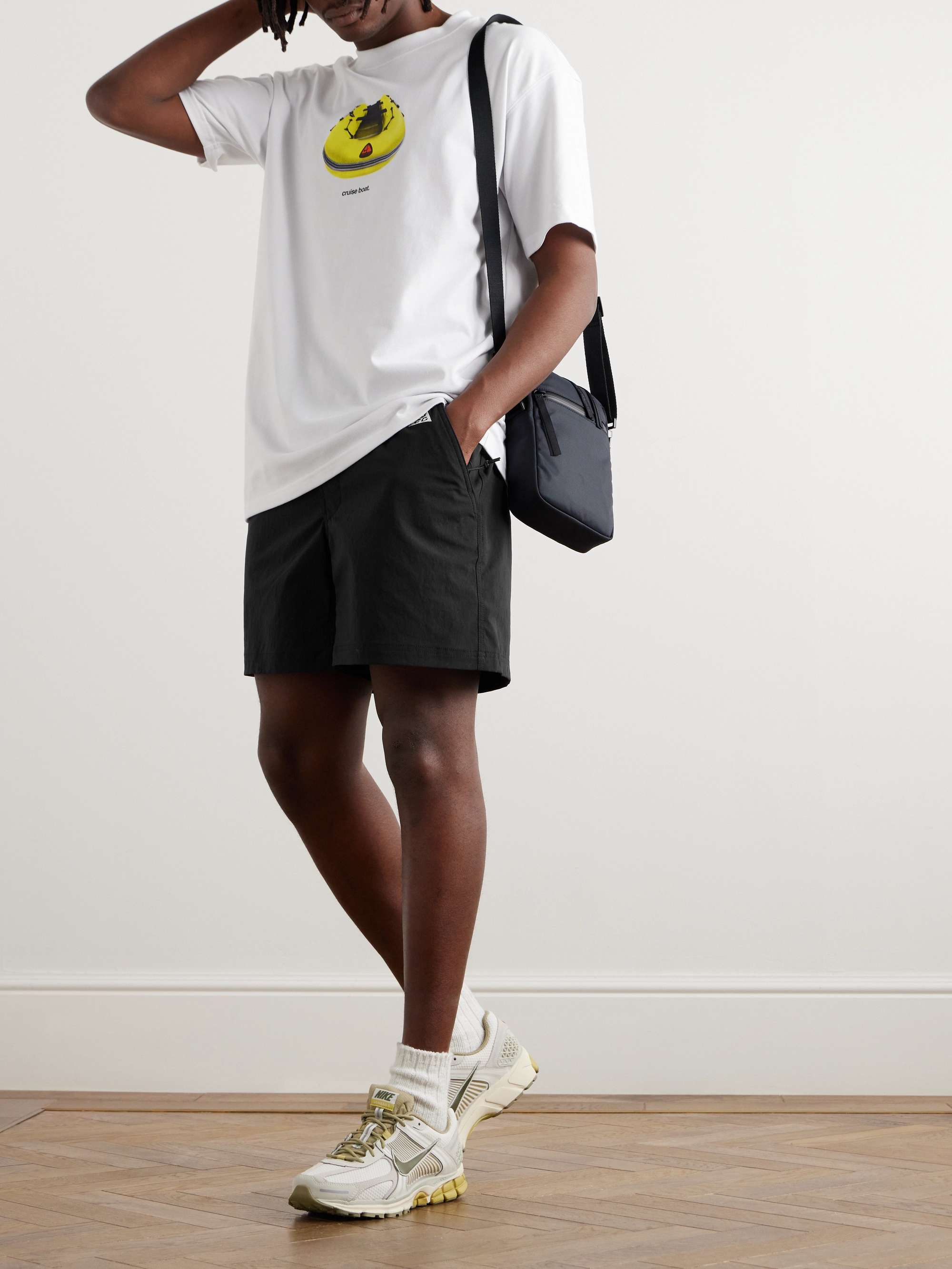ACG Straight-Leg Belted Logo-Embroidered Shell Shorts view