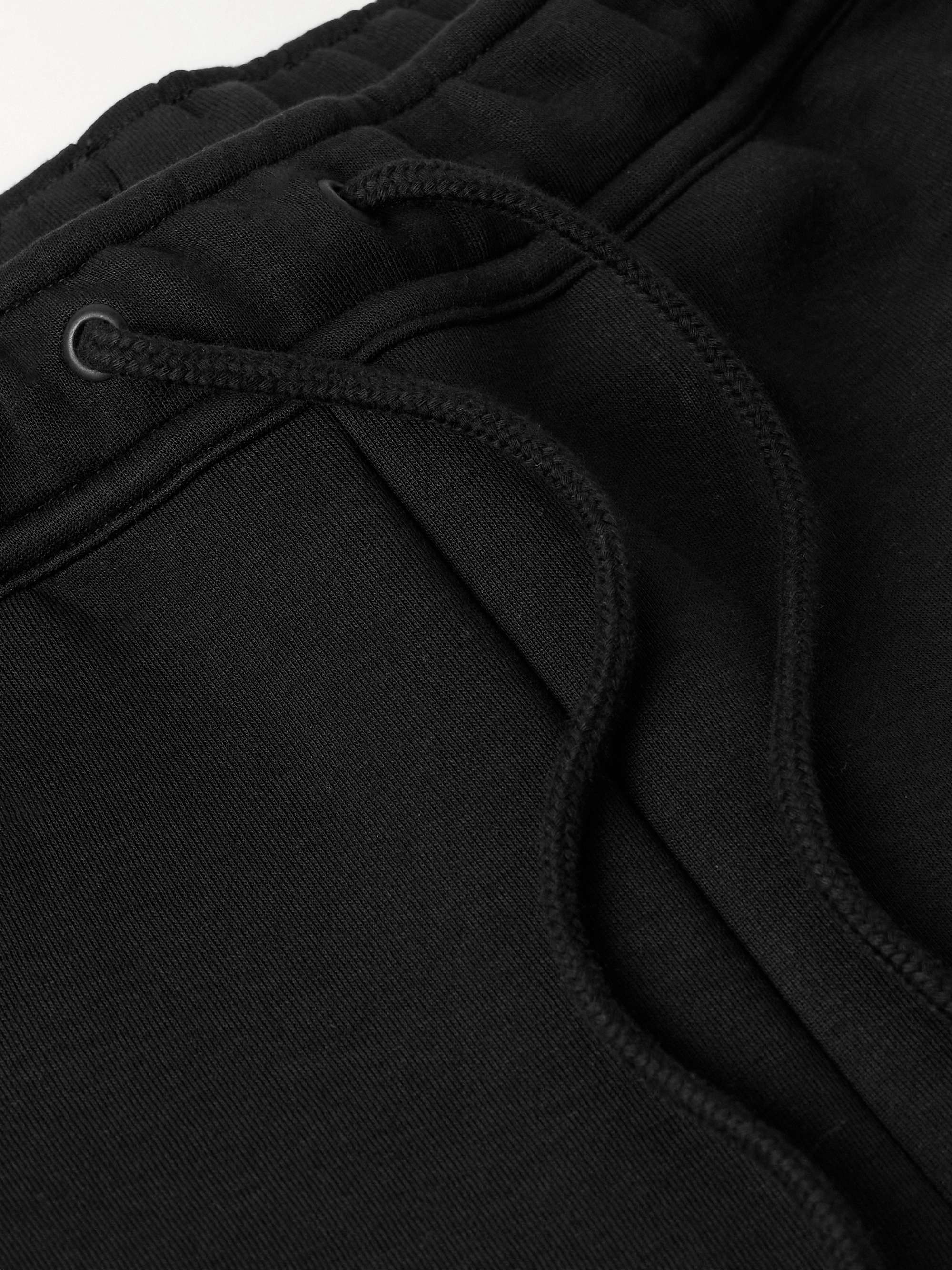 Straight-Leg Cotton-Blend Tech-Fleece Drawstring Shorts view