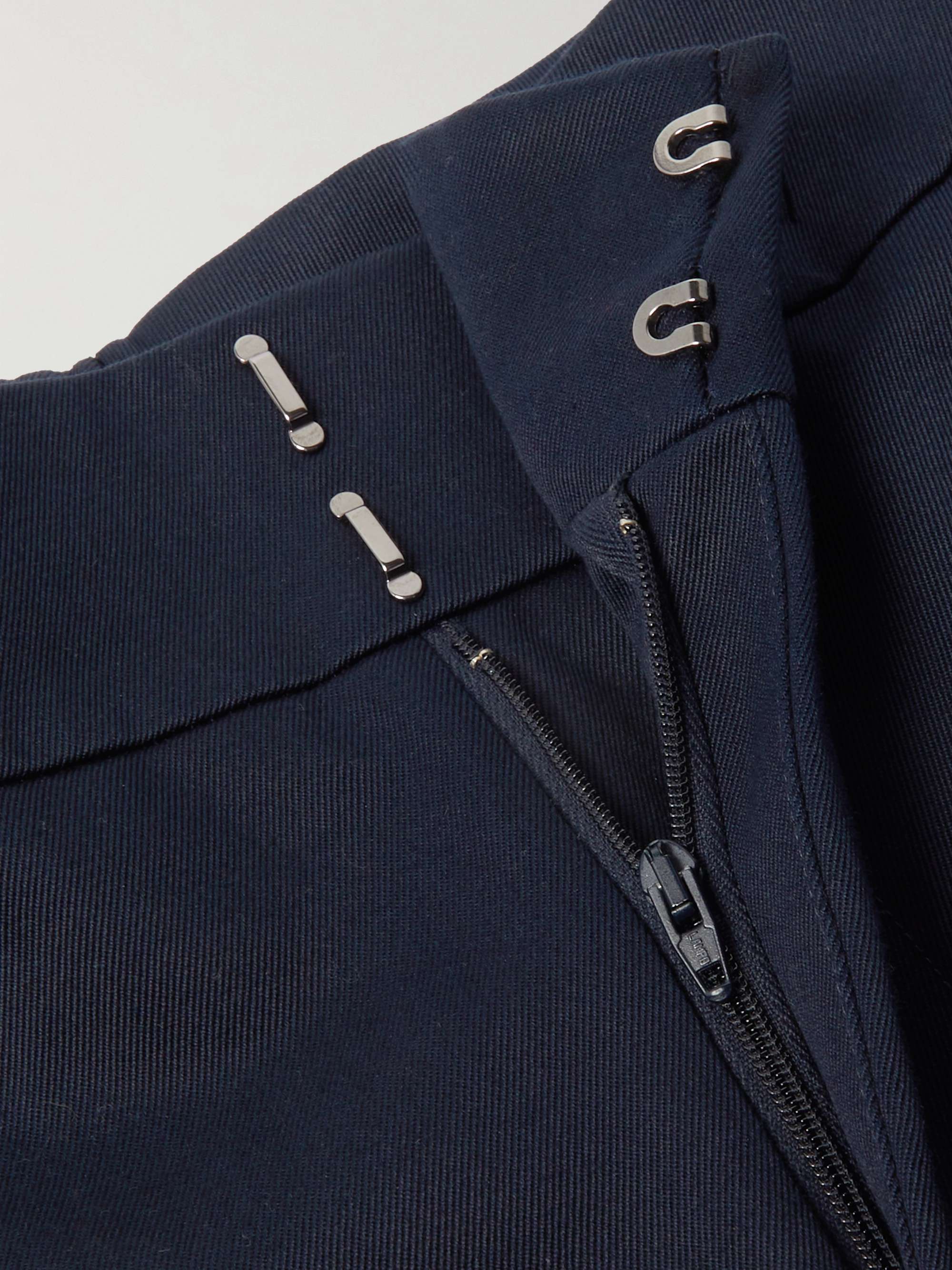 Straight-Leg Striped Cotton-Twill Trousers view