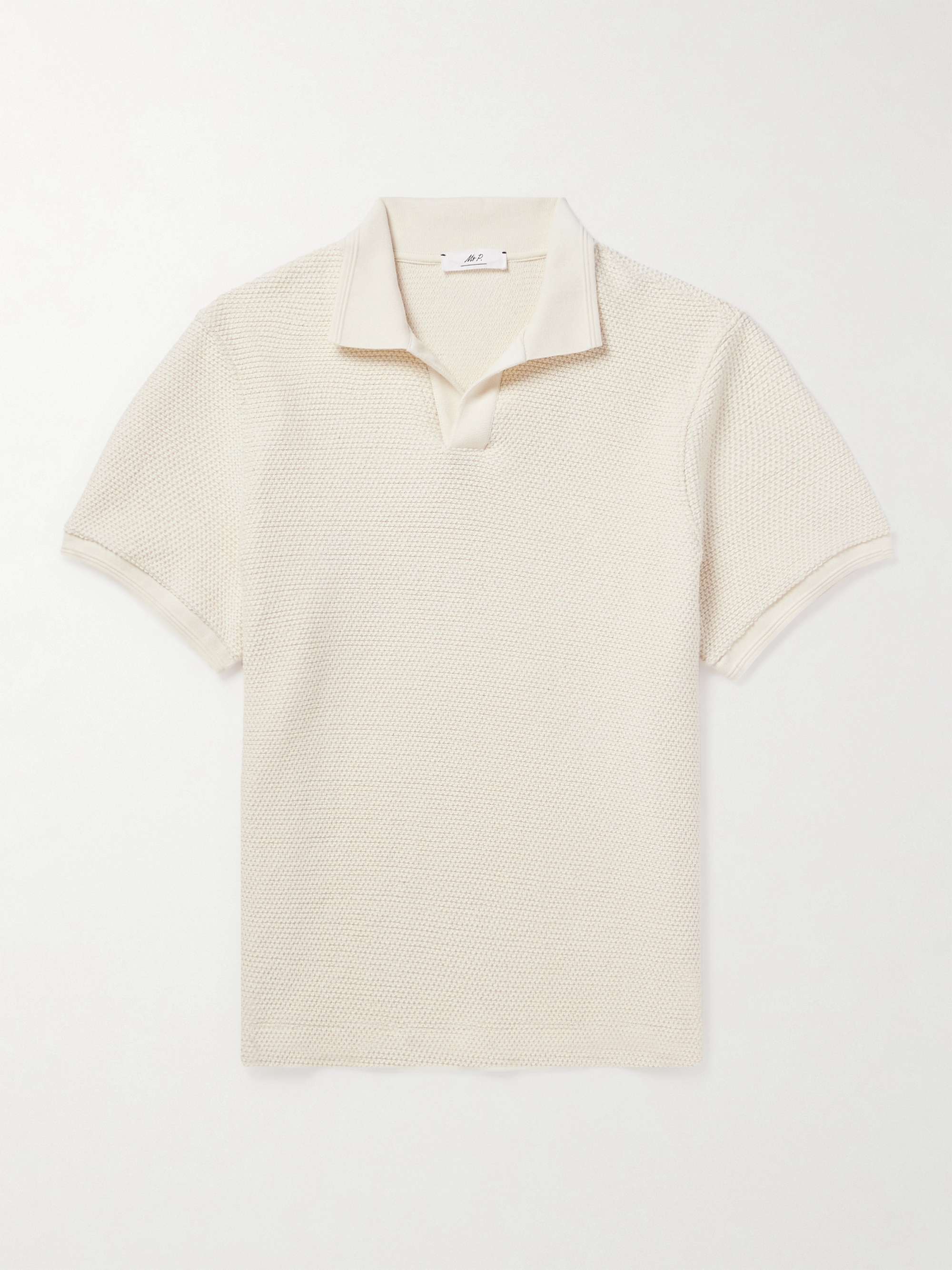 Golf Textured-Knit Organic Cotton Polo Shirt view