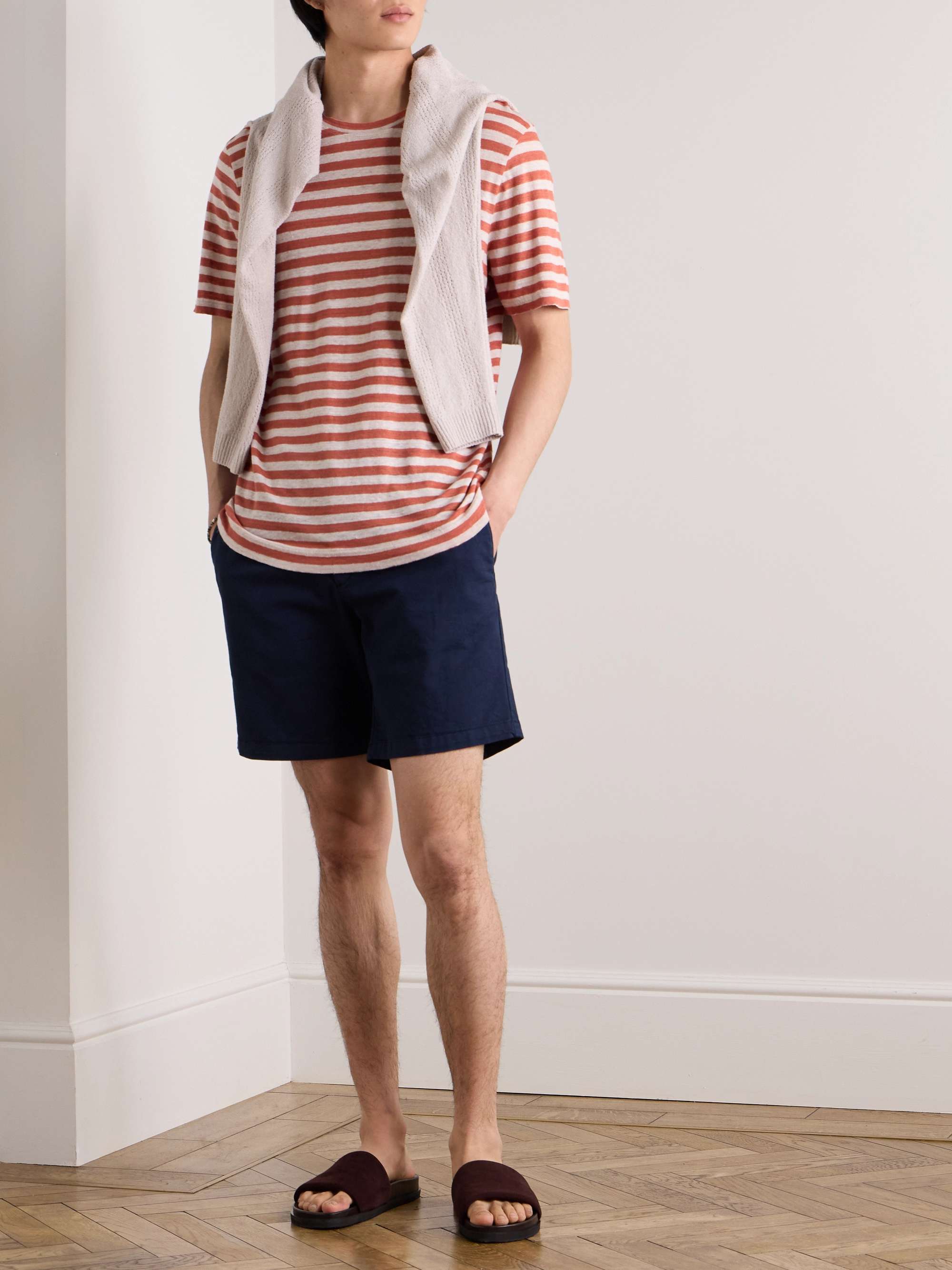Striped Linen-Jersey T-Shirt view