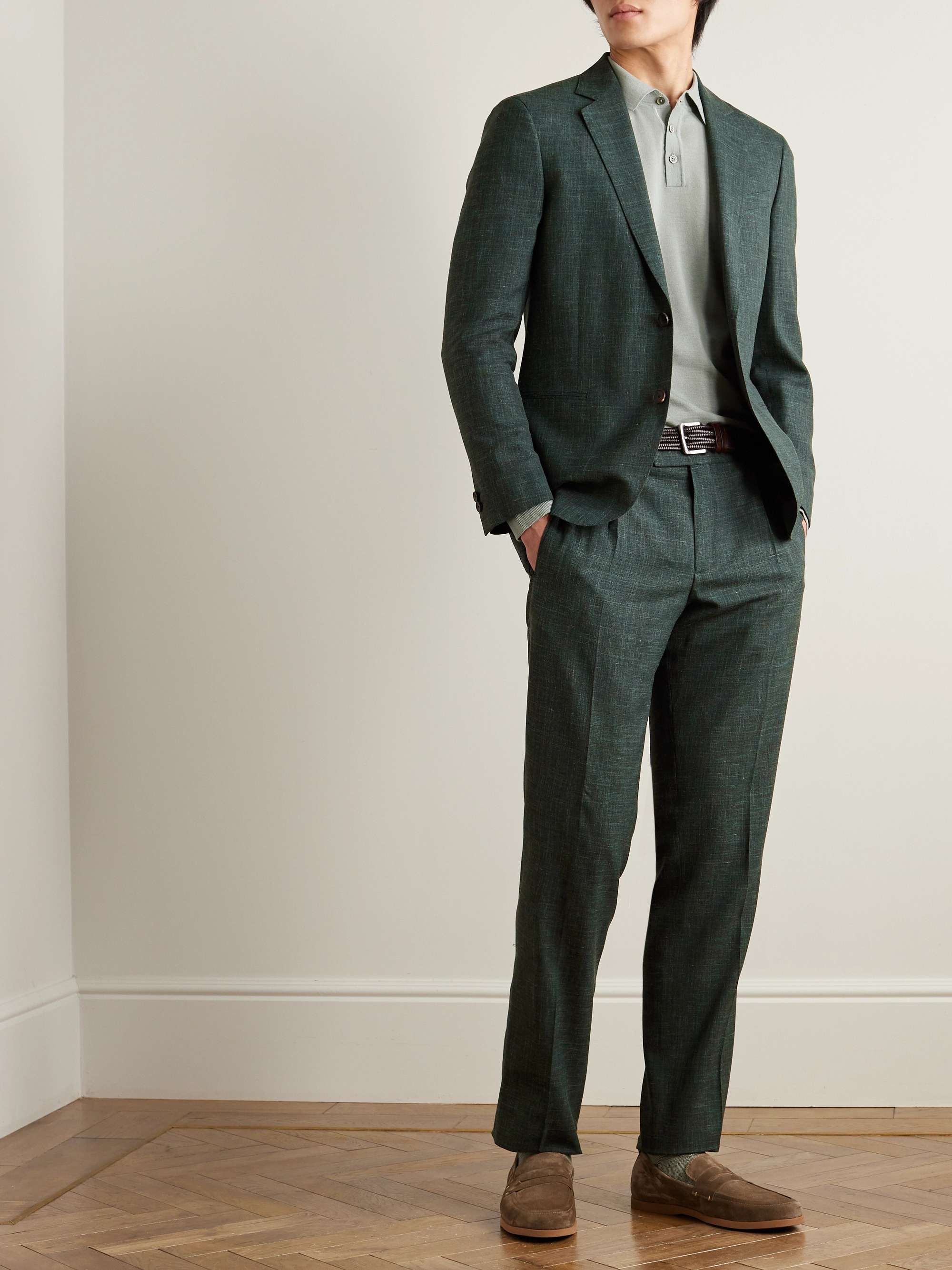 Virgin Wool, Silk and Linen-Blend Suit Jacket view