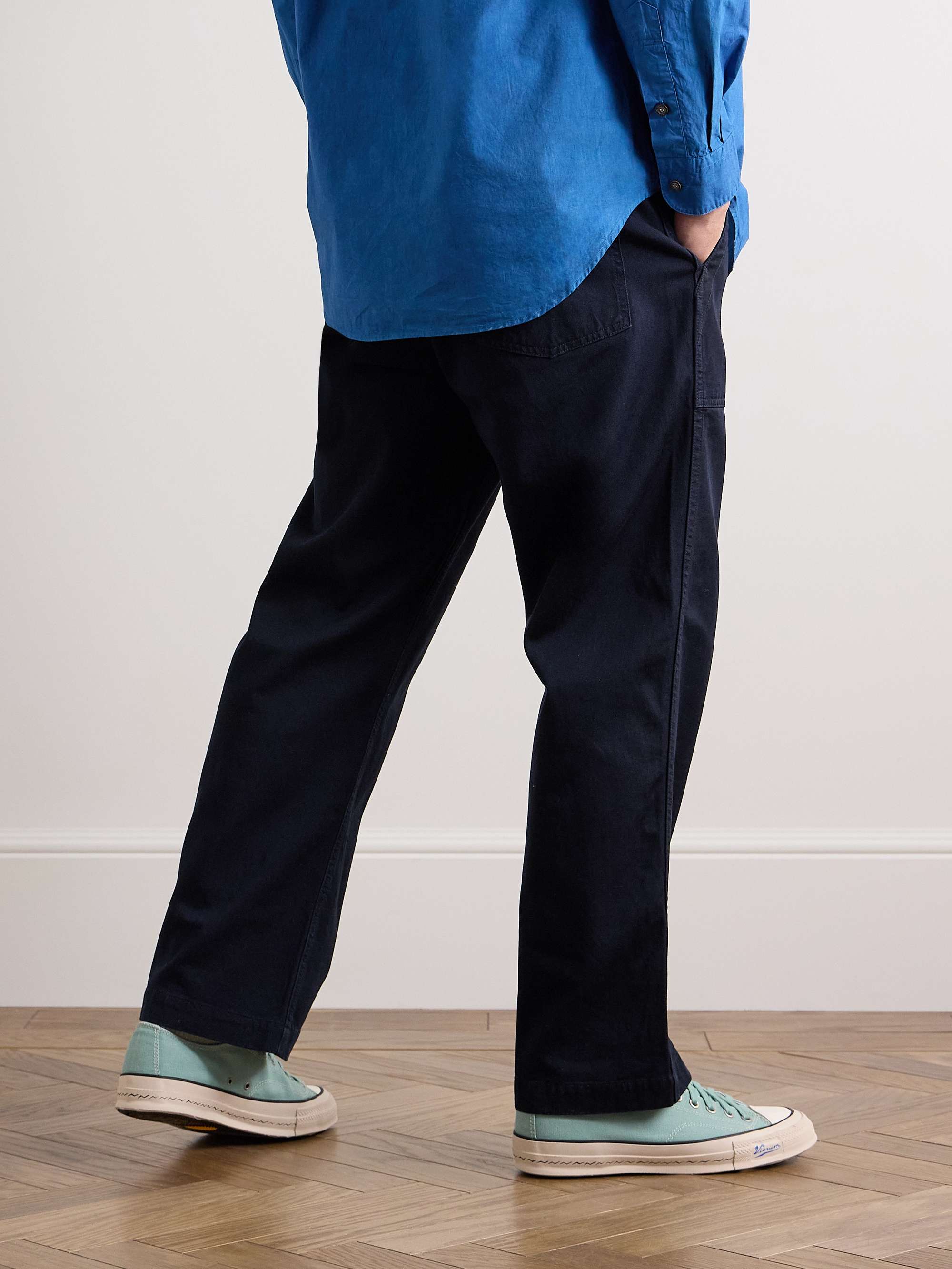 Straight-Leg Indigo-Dyed TENCEL™ Lyocell-Blend Twill Trousers view
