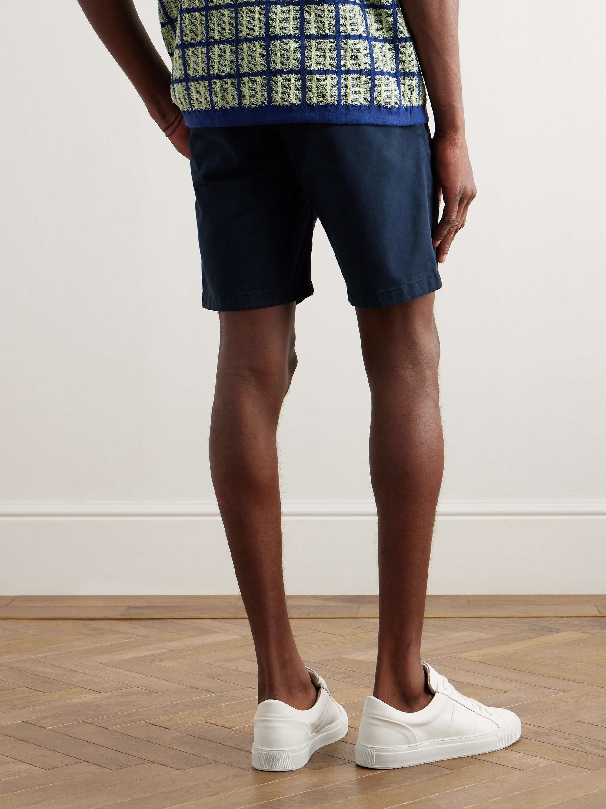 Straight-Leg Organic Cotton-Blend Twill Bermuda Shorts view