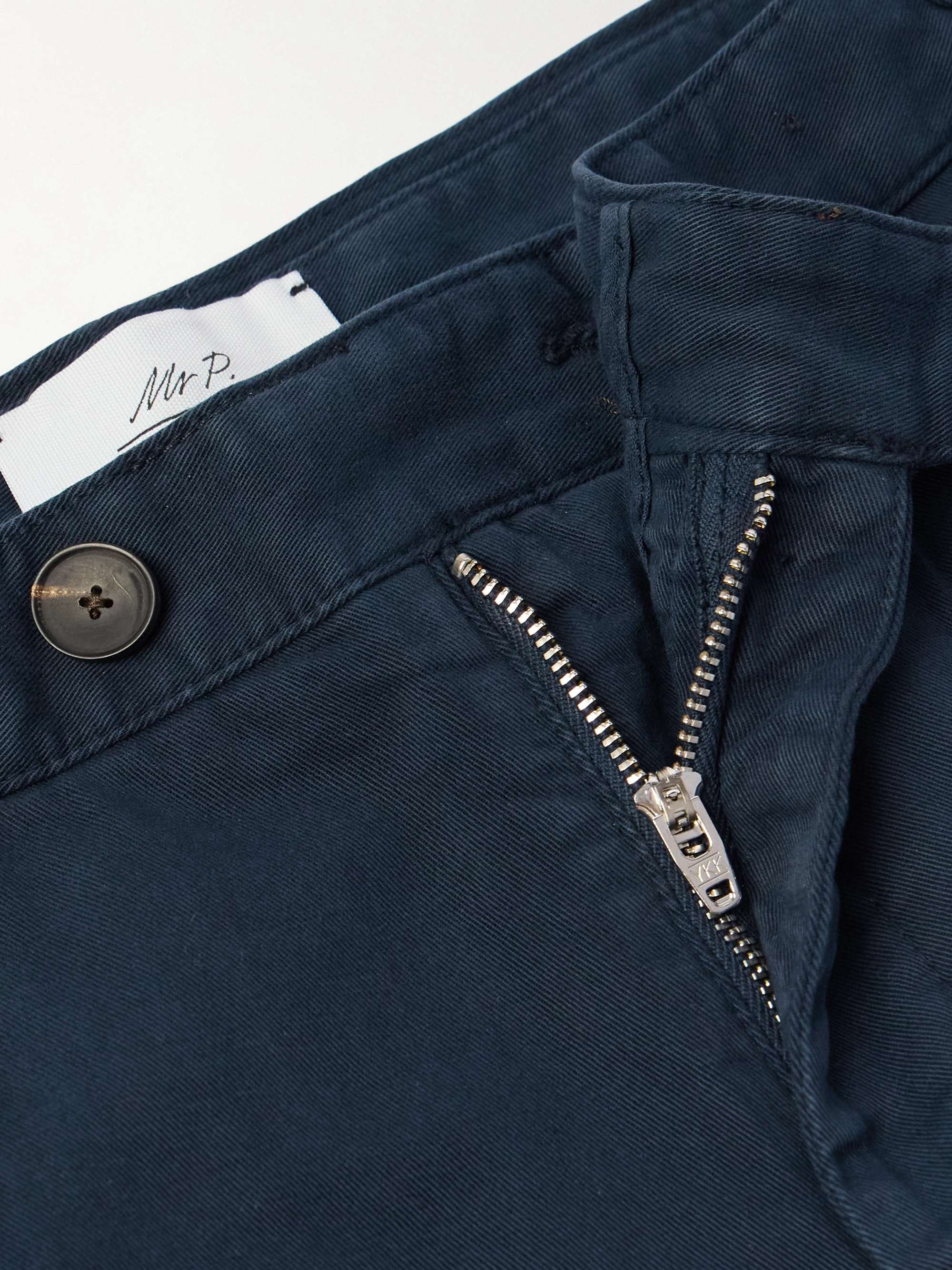 Straight-Leg Organic Cotton-Blend Twill Bermuda Shorts view