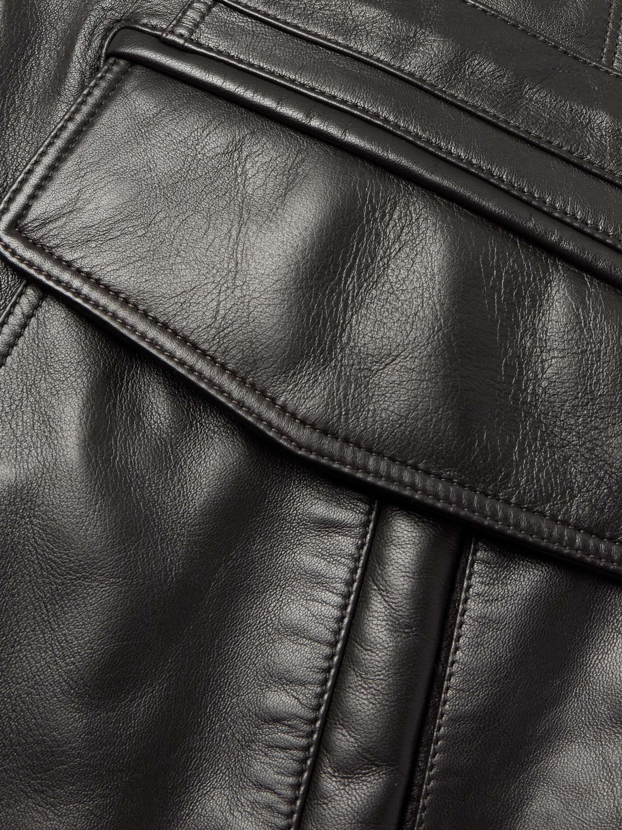 Oversized Padded Leather Jacket view