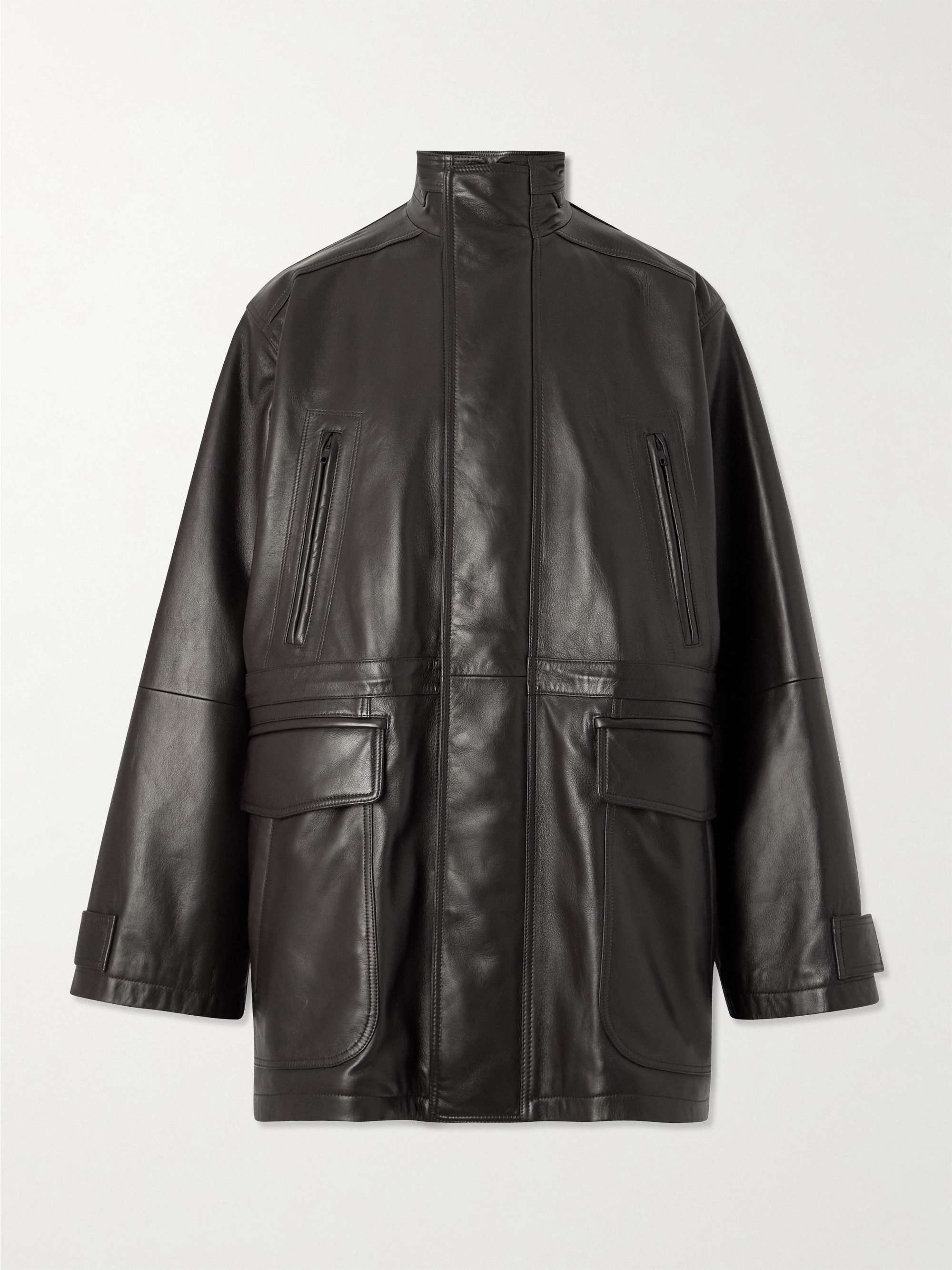 Oversized Padded Leather Jacket view