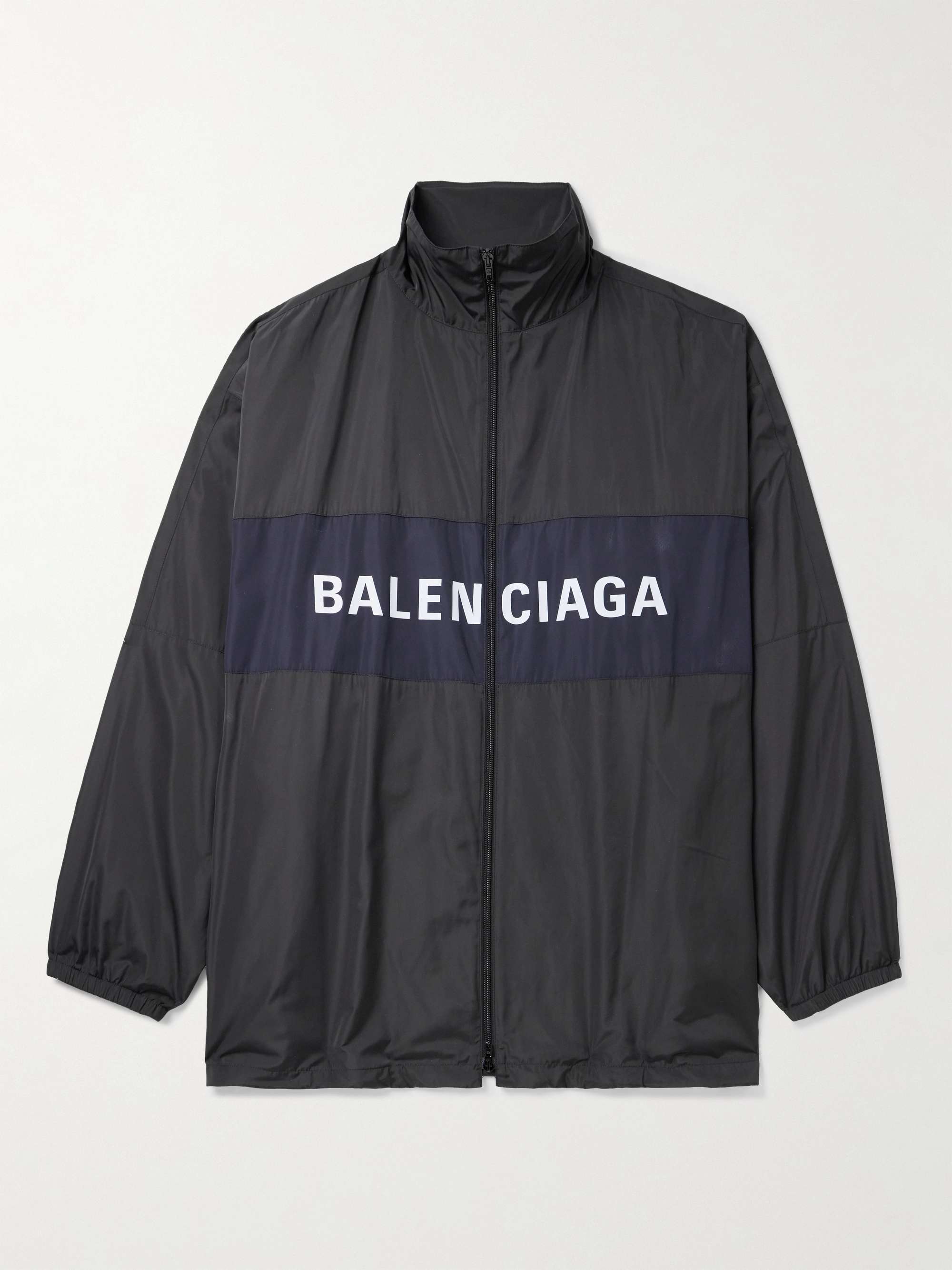 Oversized Logo-Print Colour-Block Shell Jacket view