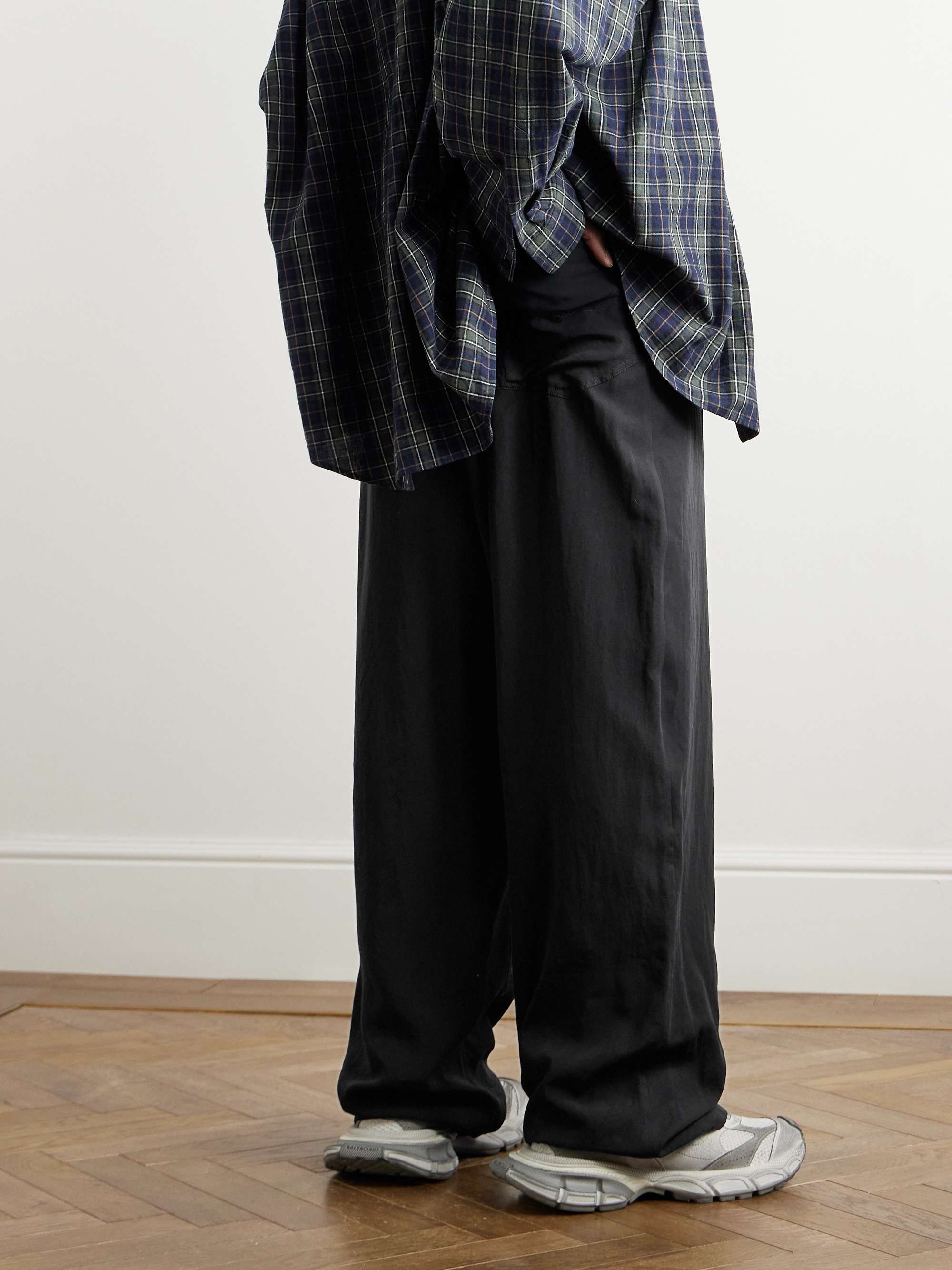 Straight-Leg Lyocell-Poplin Trousers view