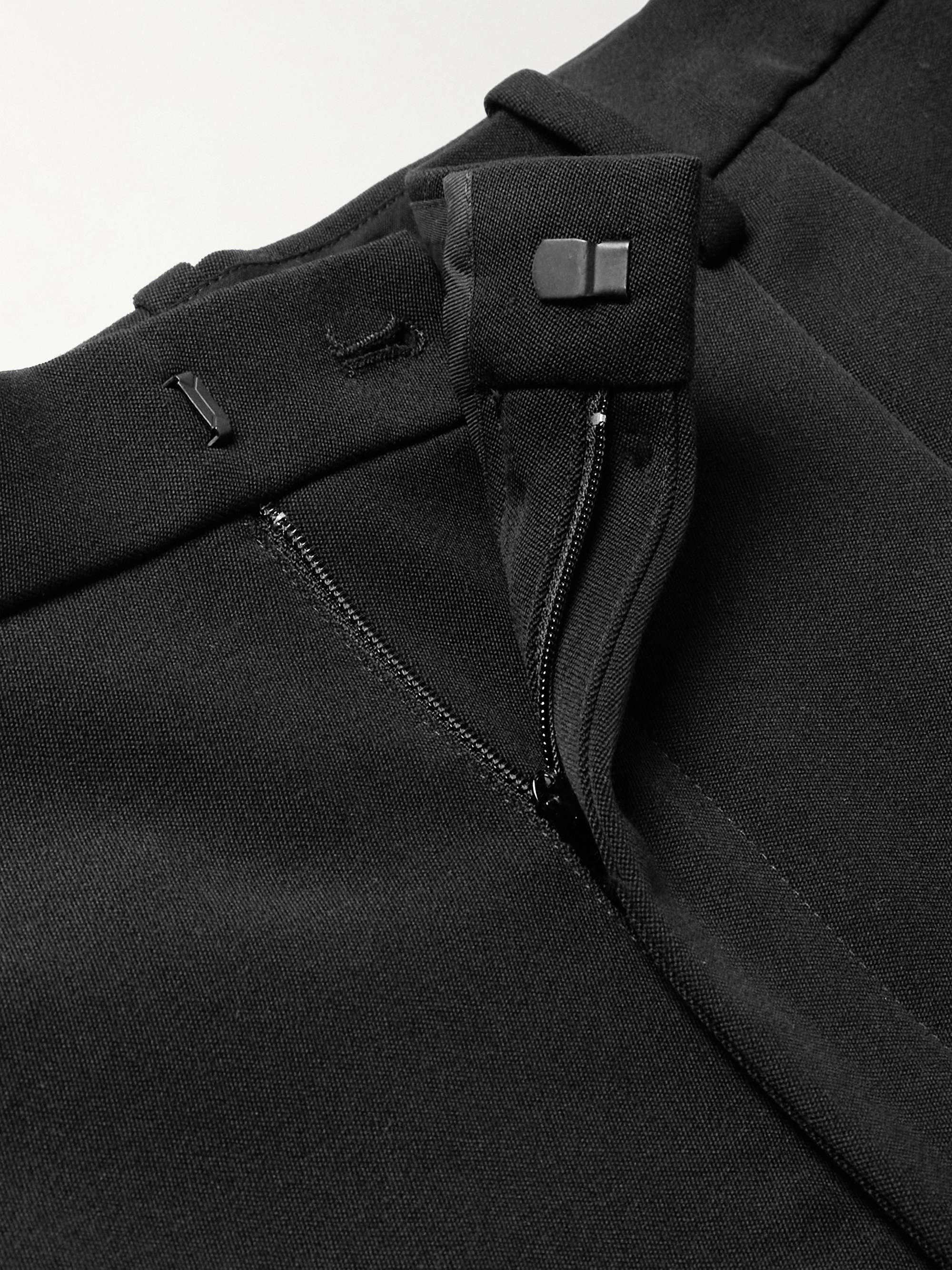 Wide-Leg Pleated Grain de Poudre Wool Trousers view