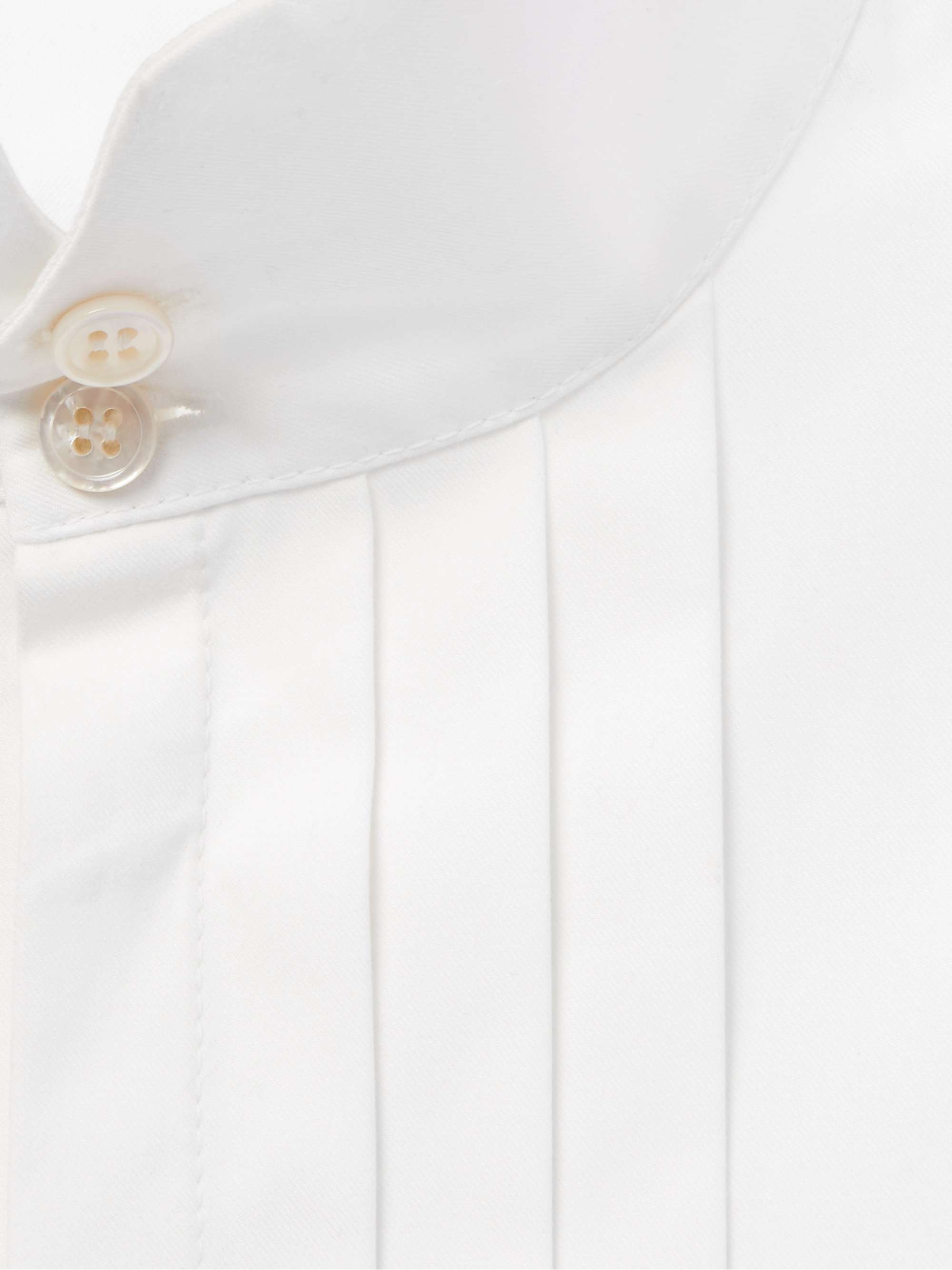 Grandad-Collar Bib-Front Cotton-Poplin Tuxedo Shirt view